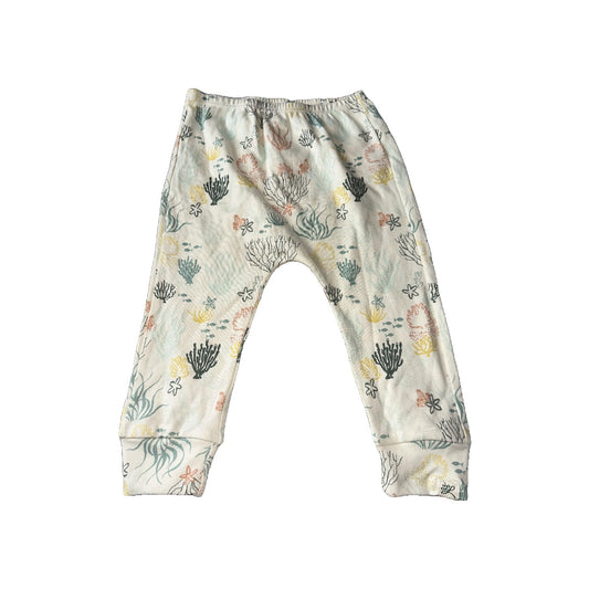 Little Lentil Unisex cream | orange | Army Green Pants Size: 9-12 Months cream | orange | Army Green