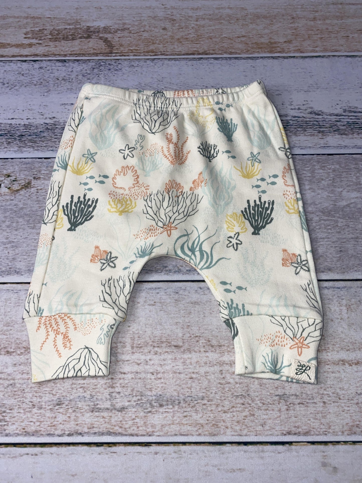 Little Lentil Unisex cream | orange | Army Green Pants Size: Newborn cream | orange | Army Green