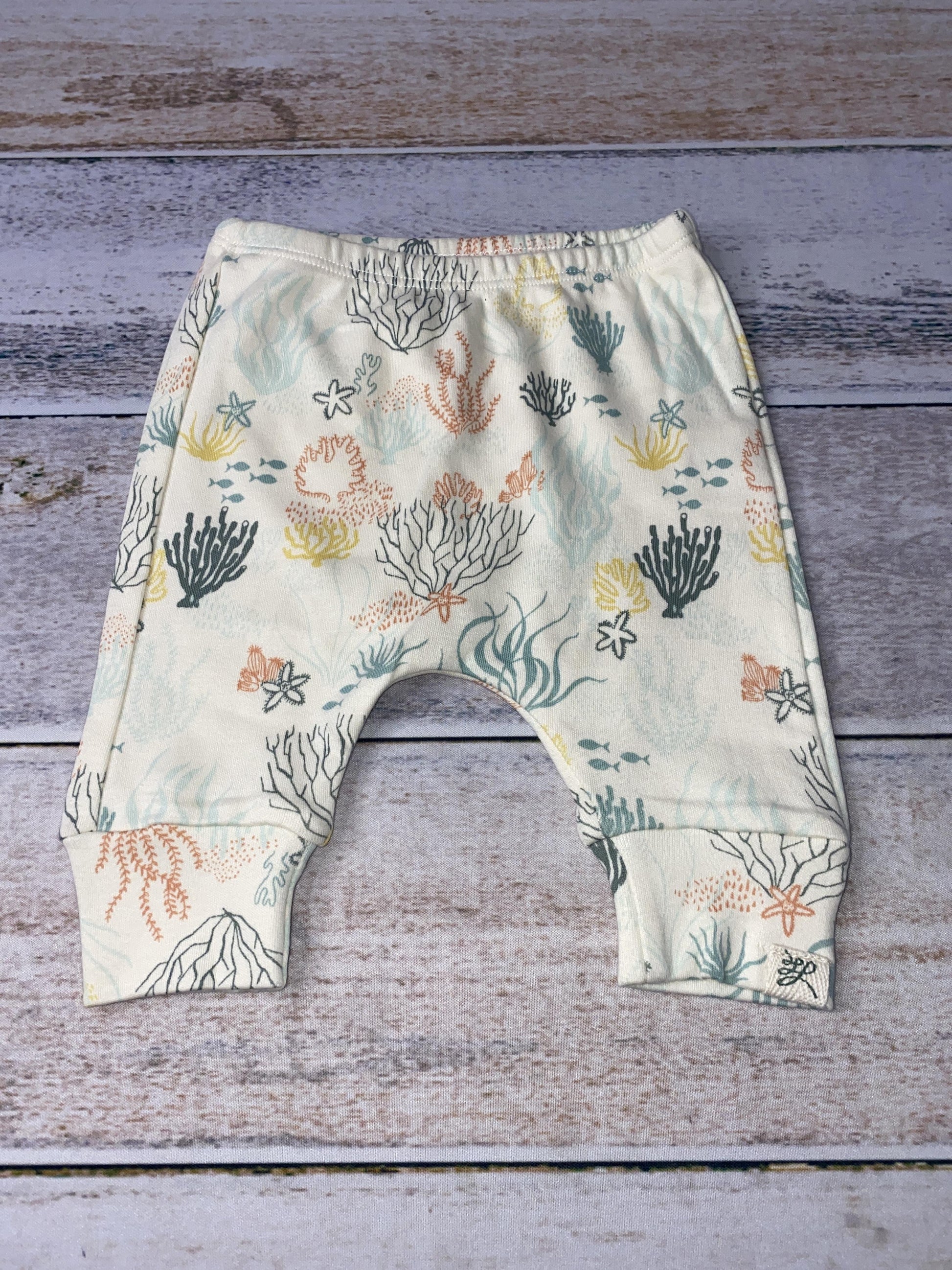 Little Lentil Unisex cream | orange | Army Green Pants Size: Newborn cream | orange | Army Green