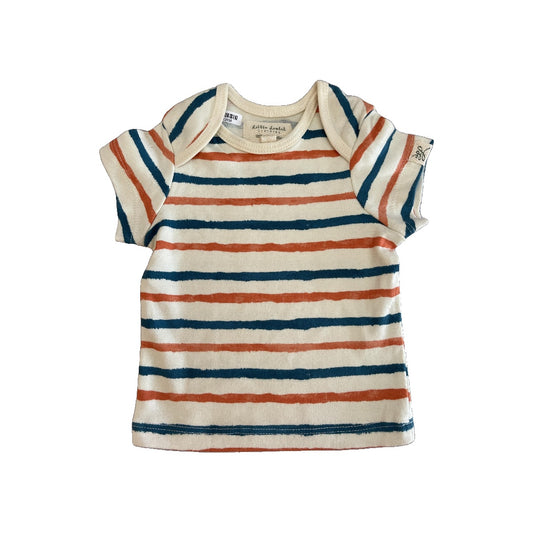 Little Lentil Unisex cream | orange | Light Blue T-Shirt Size: 6-9 months cream | orange | Light Blue
