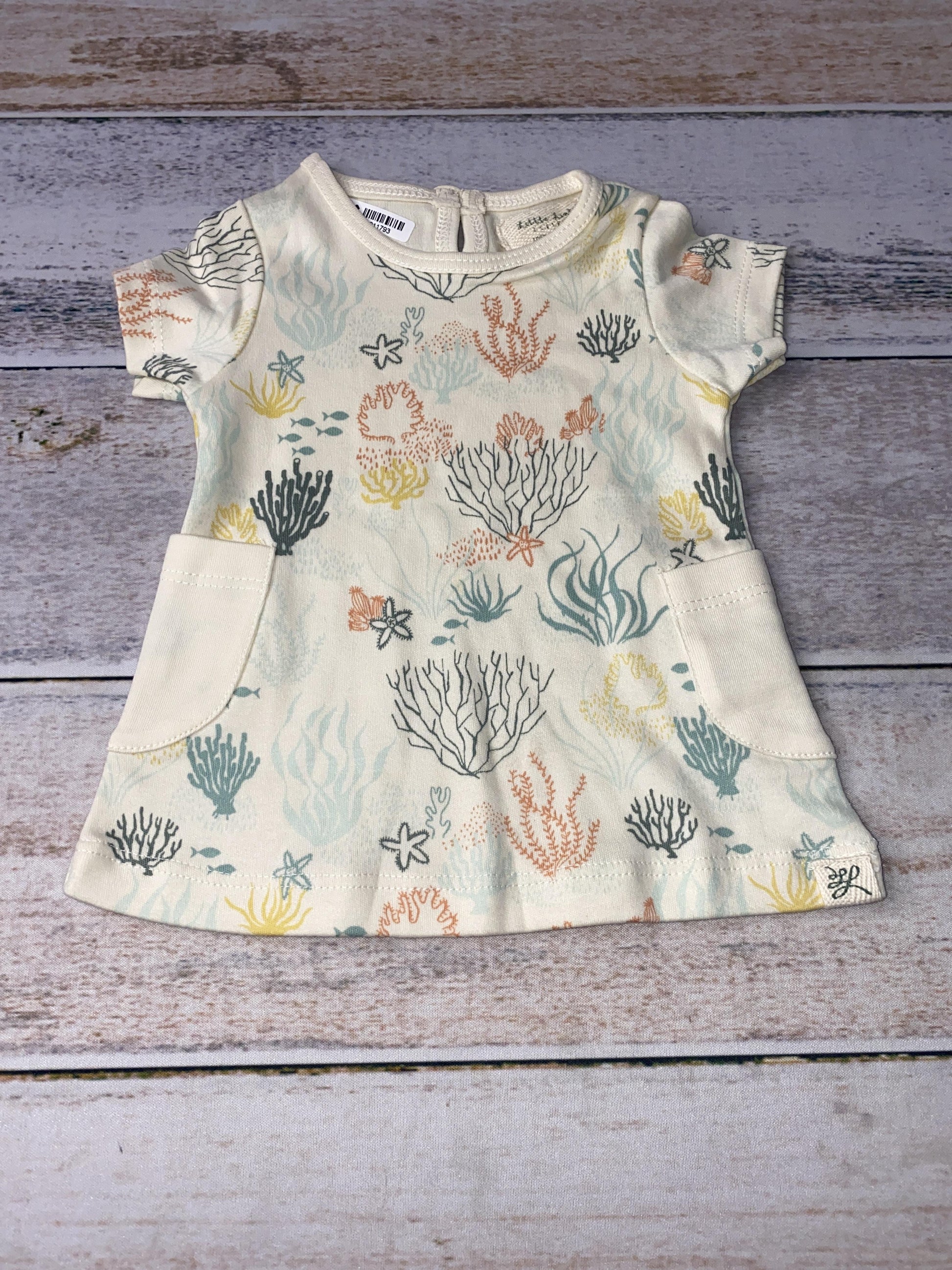 Little Lentil Girls cream | orange | Yellow Dress Size: Newborn cream | orange | Yellow