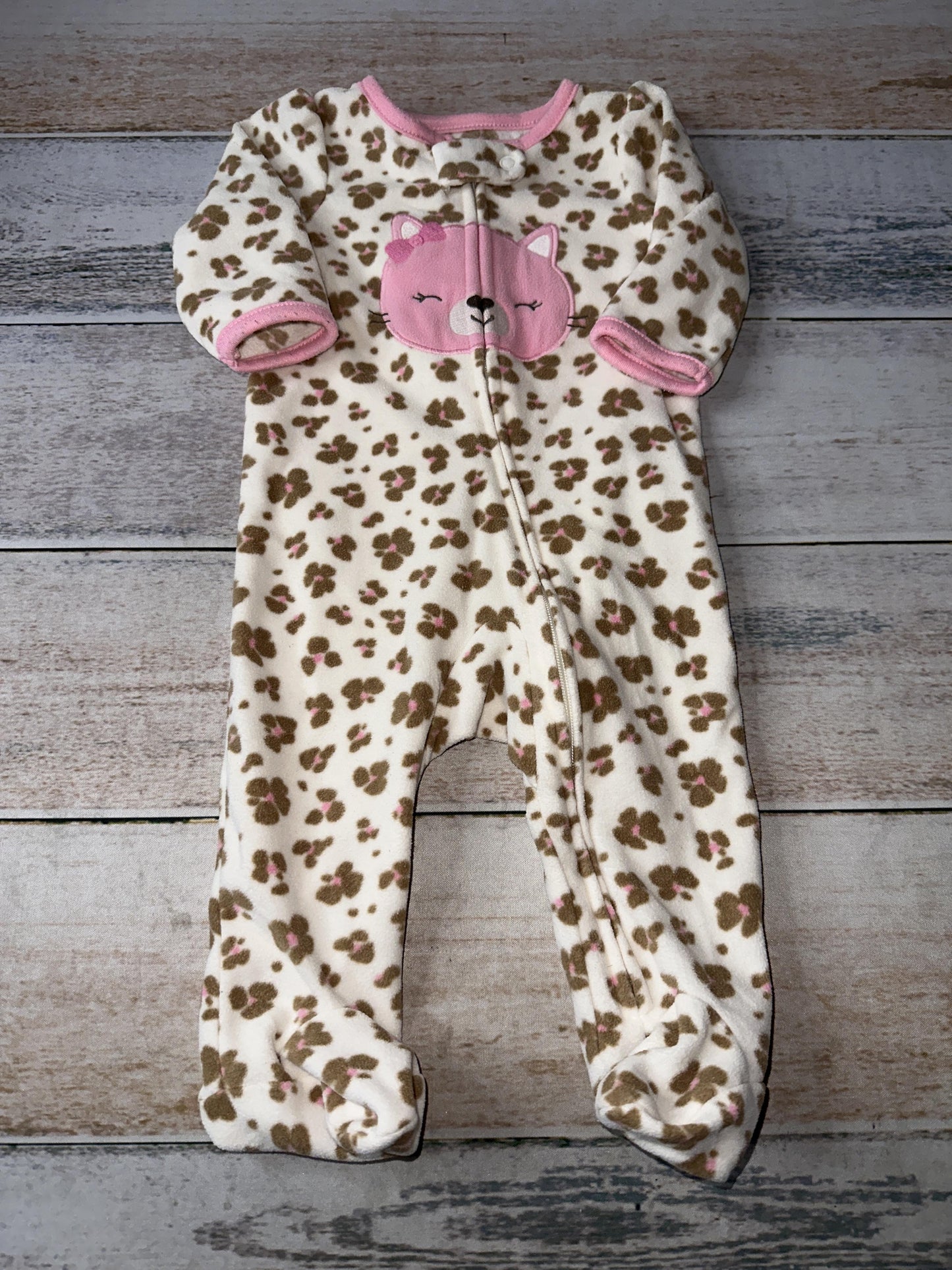 Carters Girls cream | pink | Brown Pajamas Size: 0-3 months cream | pink | Brown