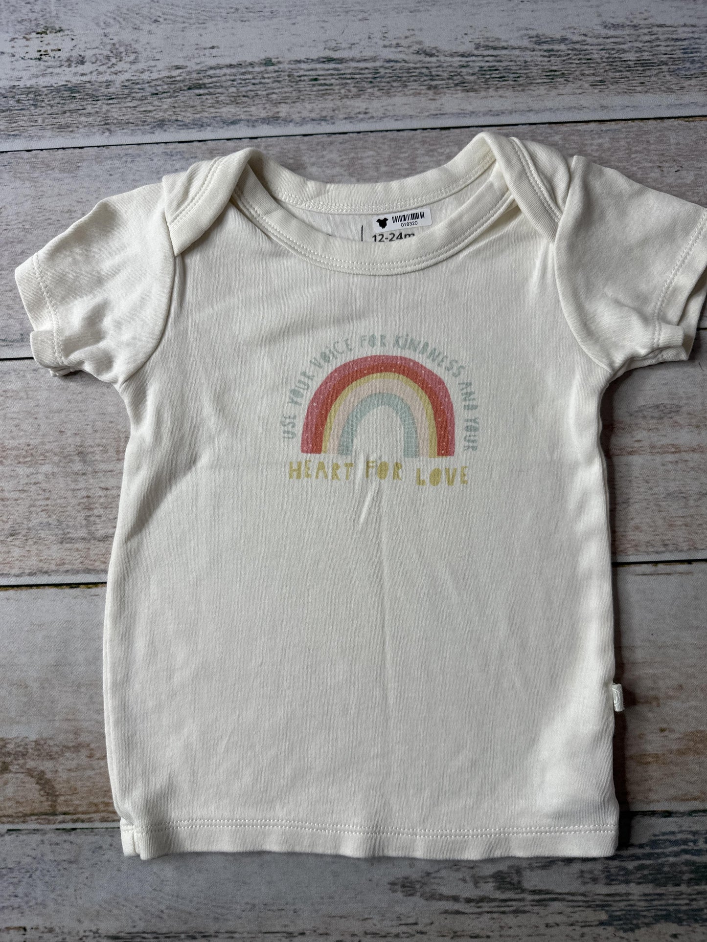 Finn + Emma Girls cream | Rainbow | Text T-Shirt Size: 12-18 months cream | Rainbow | Text
