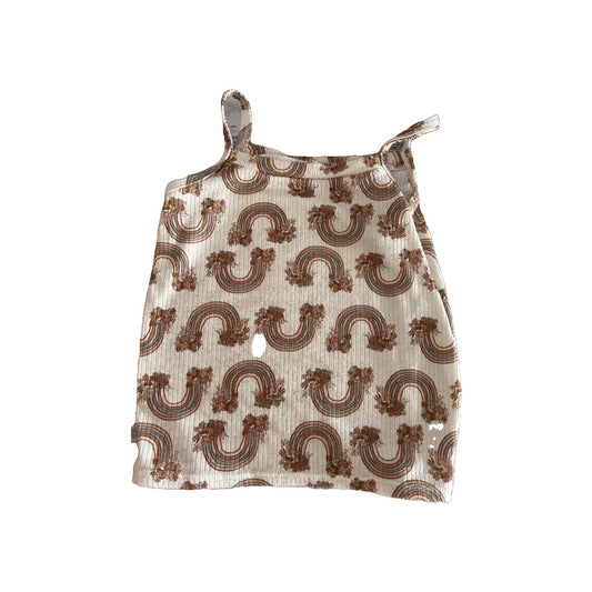 Little Lucca Love Girls cream | Rainbow Tank Top Size: 3T cream | Rainbow