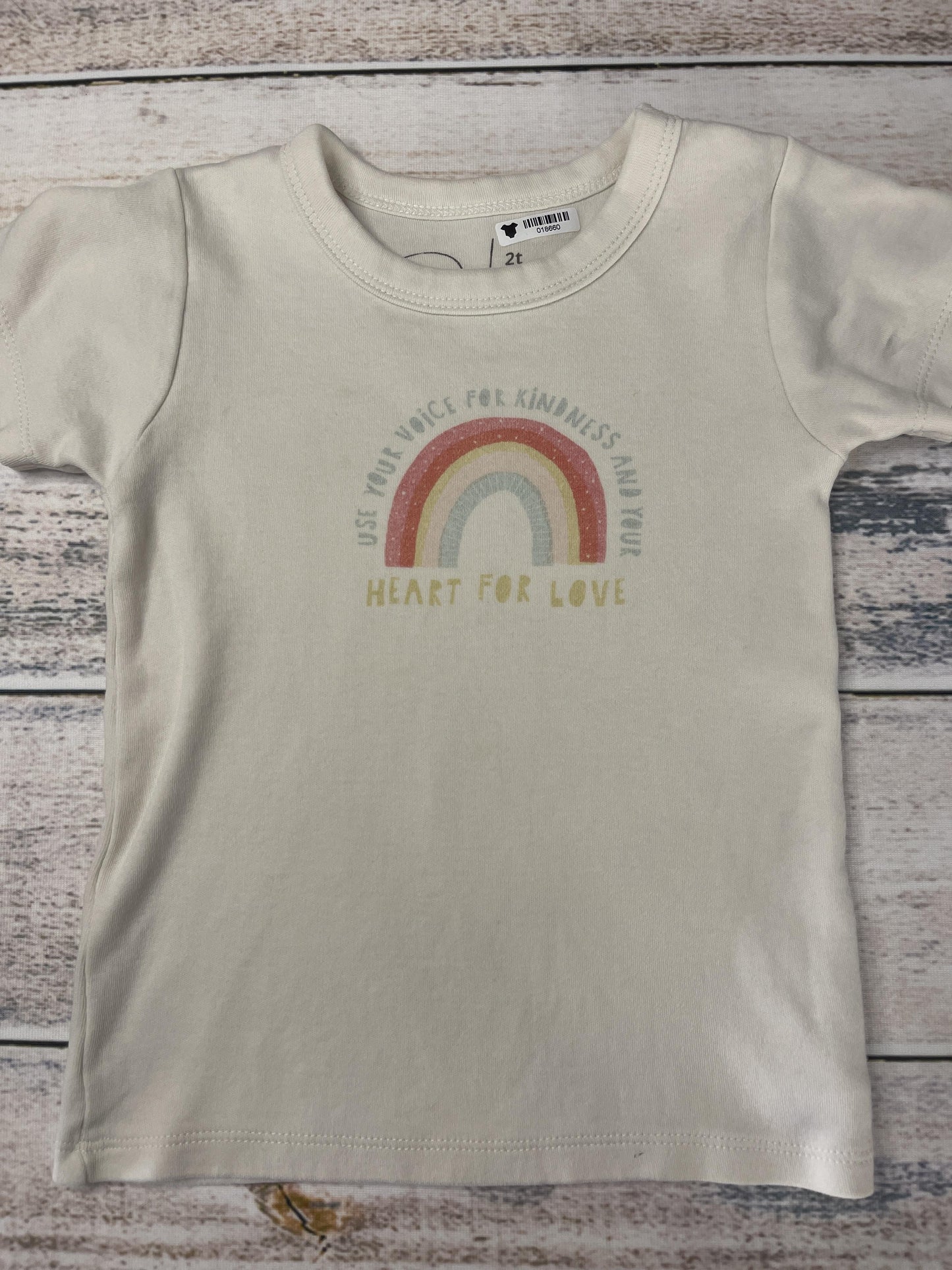 Finn + Emma Girls cream | Rainbow T-Shirt Size: 2T cream | Rainbow