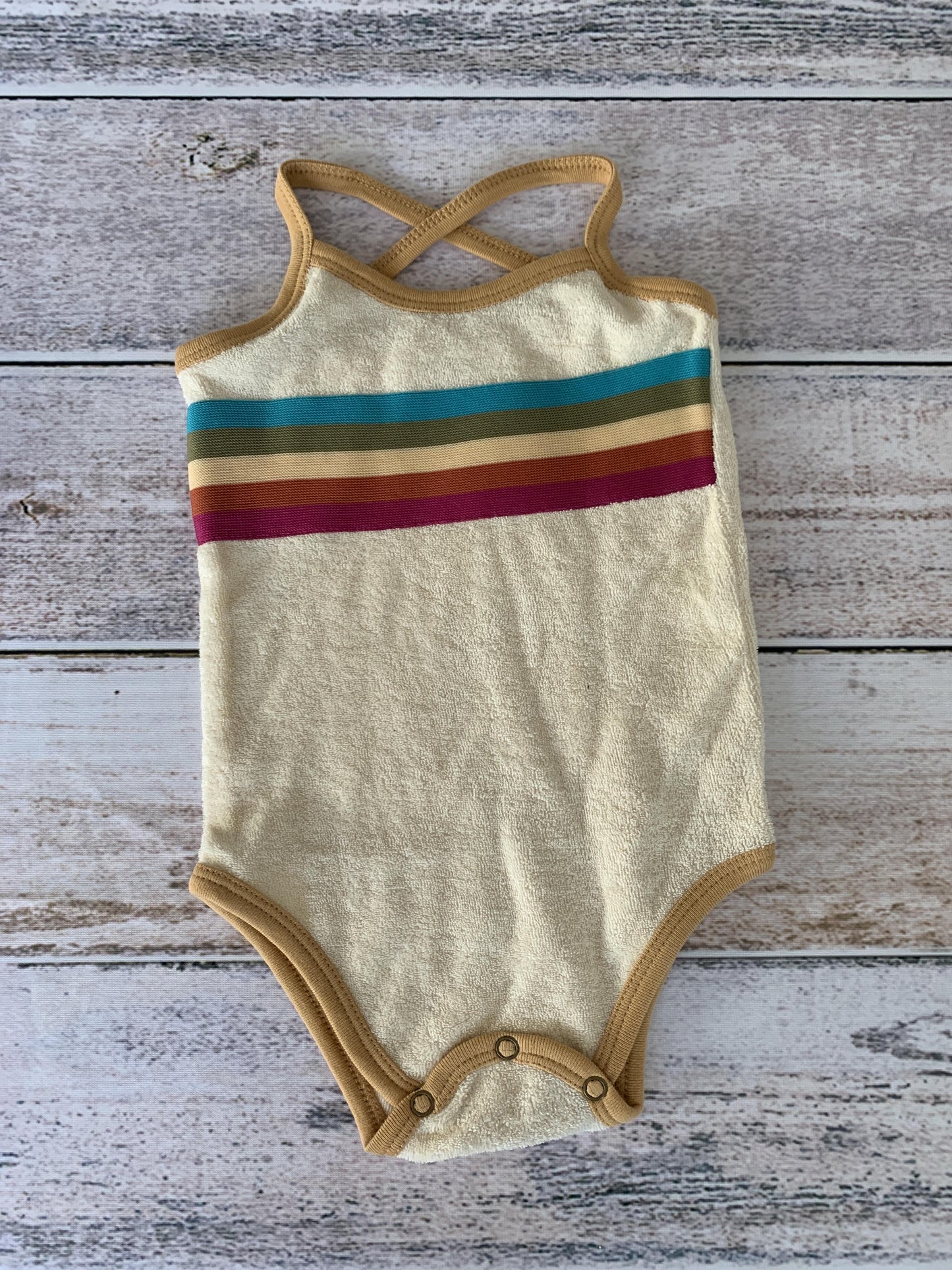 L’oved Baby Girls cream | Rainbow Romper Size: 18-24 months cream | Rainbow
