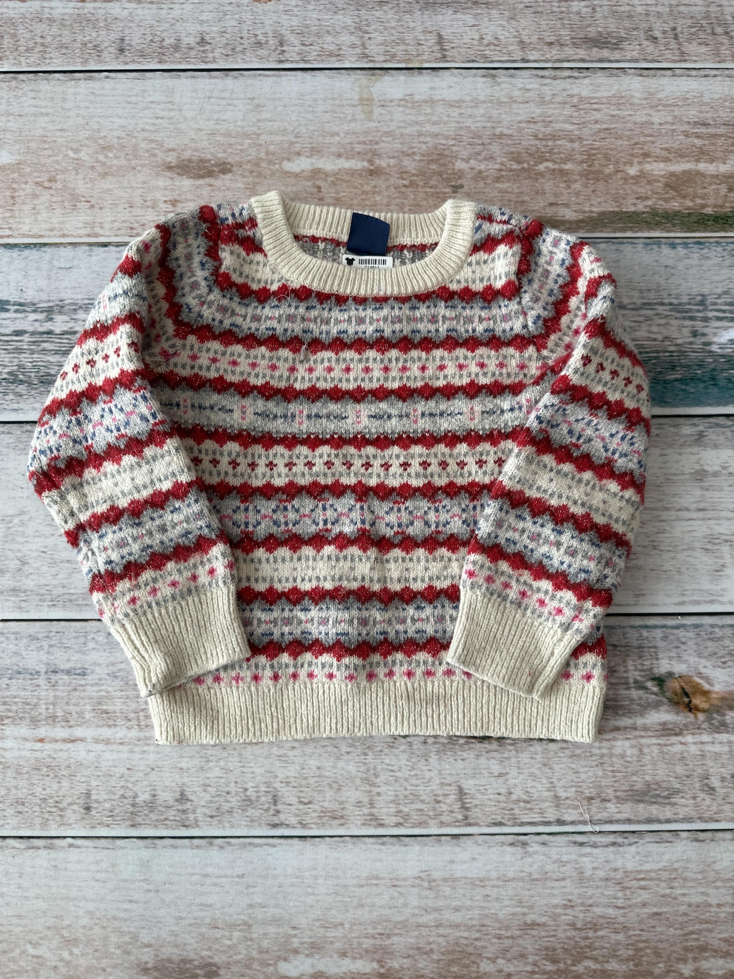 Gap Girls cream | Red | Blue Sweater Size: 3T cream | Red | Blue