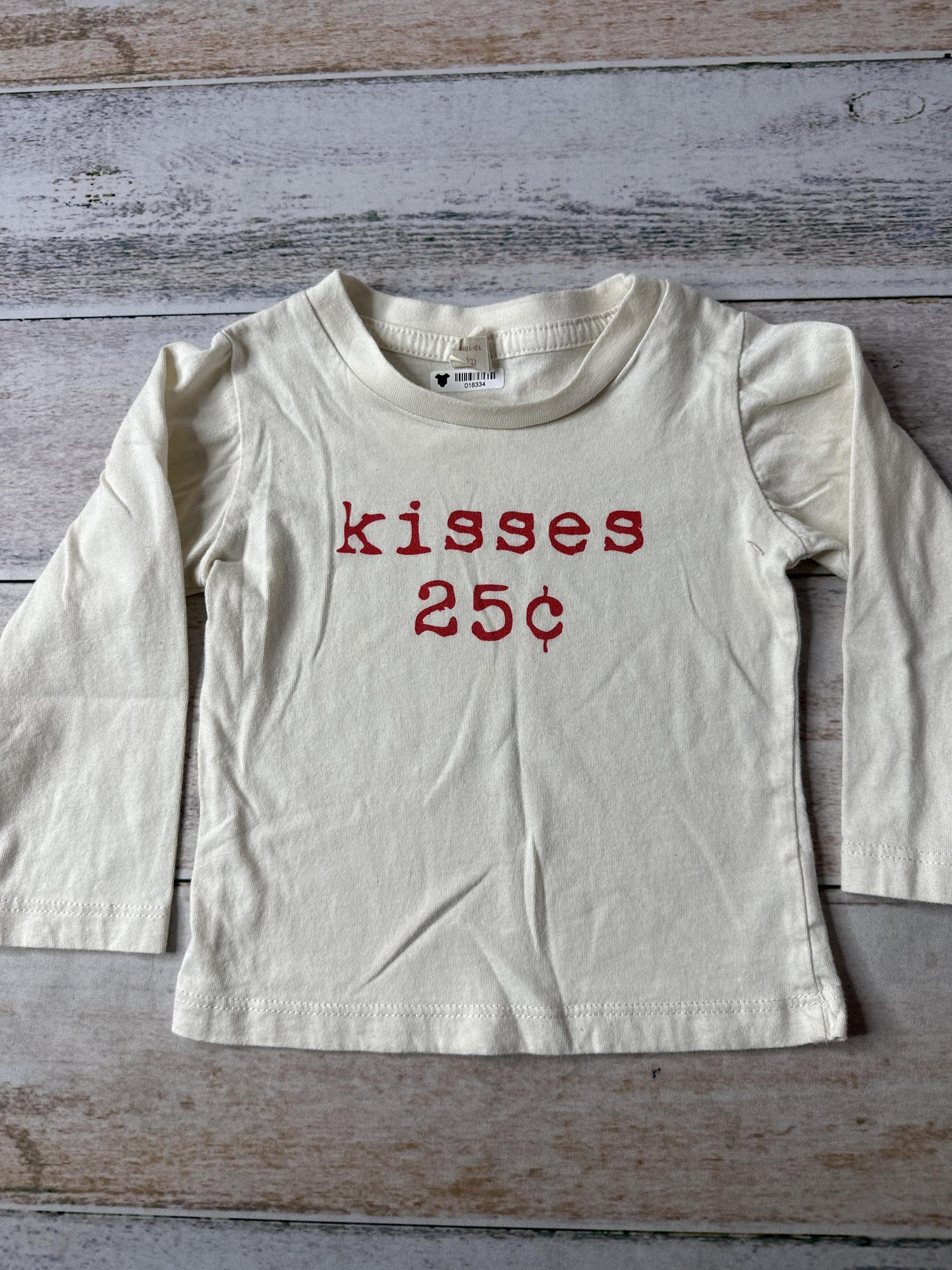 Tenth + Pine Unisex cream | Red | Text Long Sleeve T-Shirt Size: 12-18 months cream | Red | Text