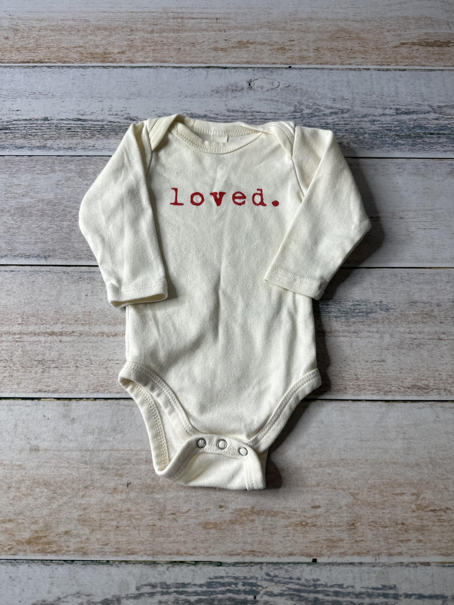 Tenth + Pine Unisex cream | Red | Text Onesie Size: 0-3 months cream | Red | Text