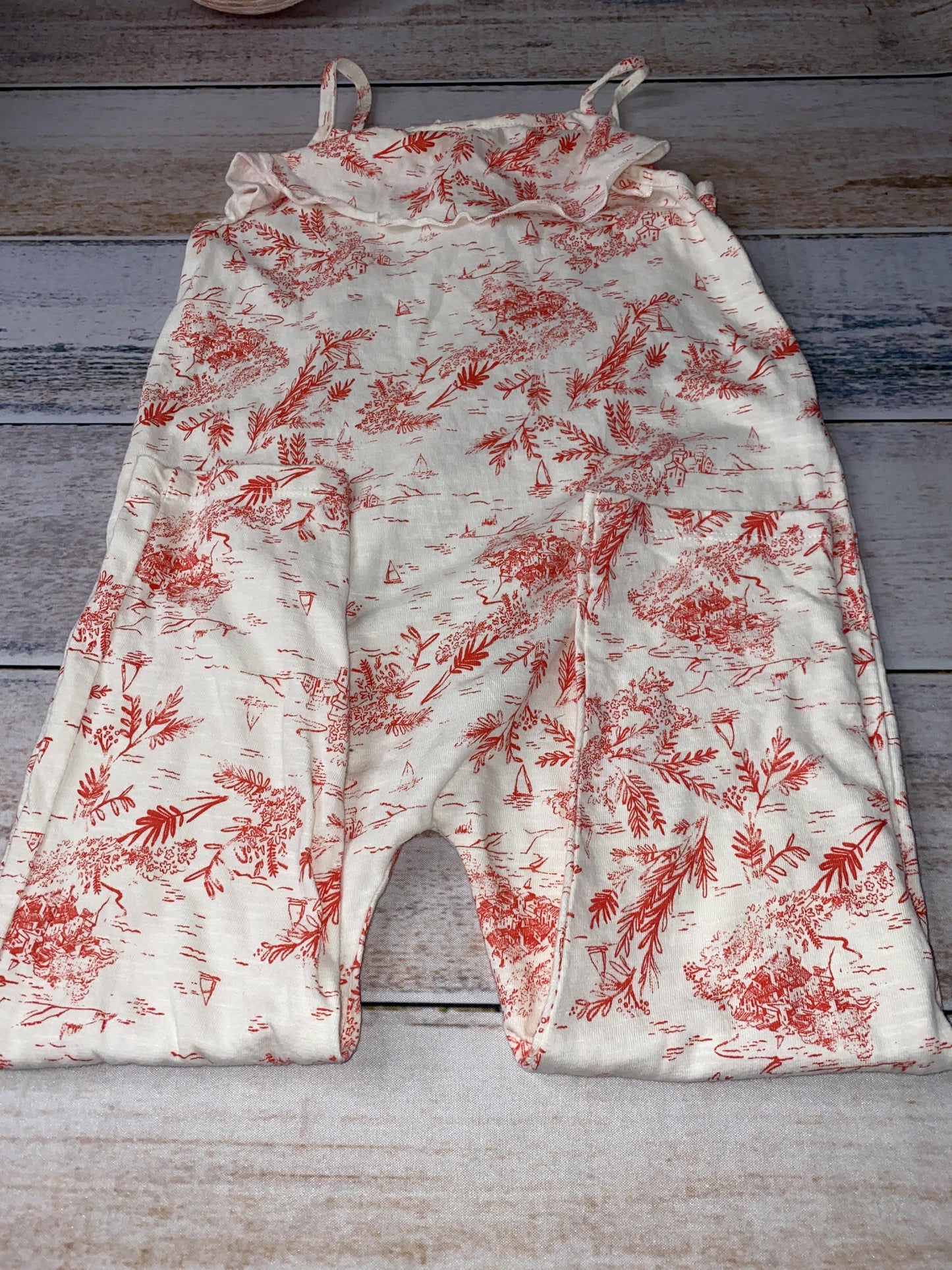 Zara Girls cream | Red Romper Size: 2-3 Years cream | Red