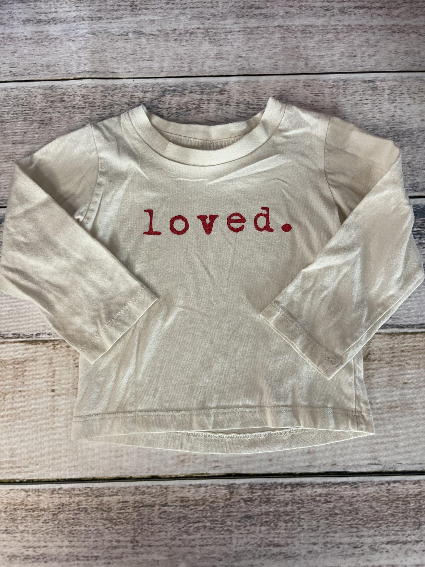 Tenth + Pine Unisex cream | Red Long Sleeve T-Shirt Size: 12-18 months cream | Red