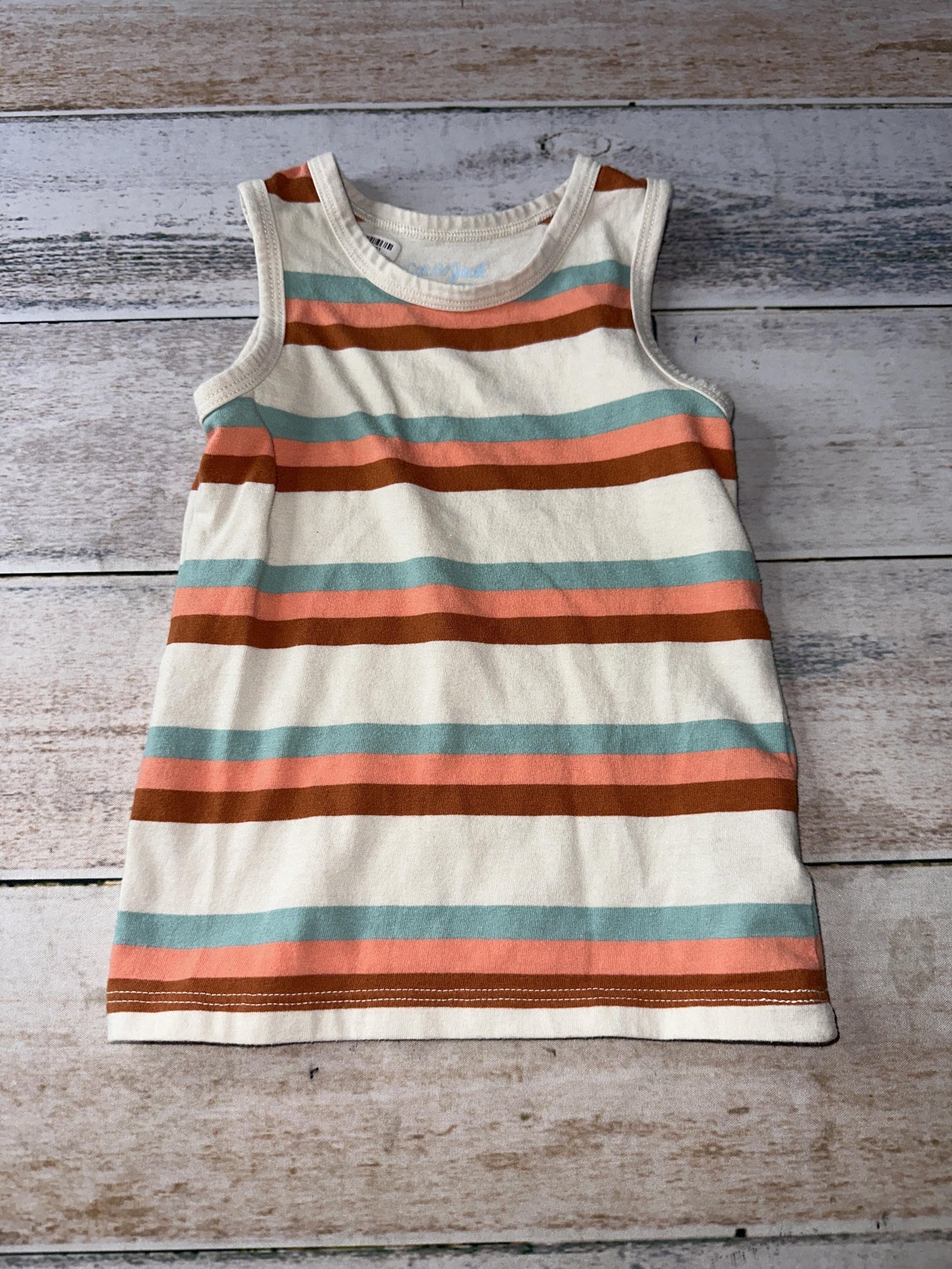 Cat & Jack Boys cream | Retro | Stripe Tank Top Size: 18 months cream | Retro | Stripe