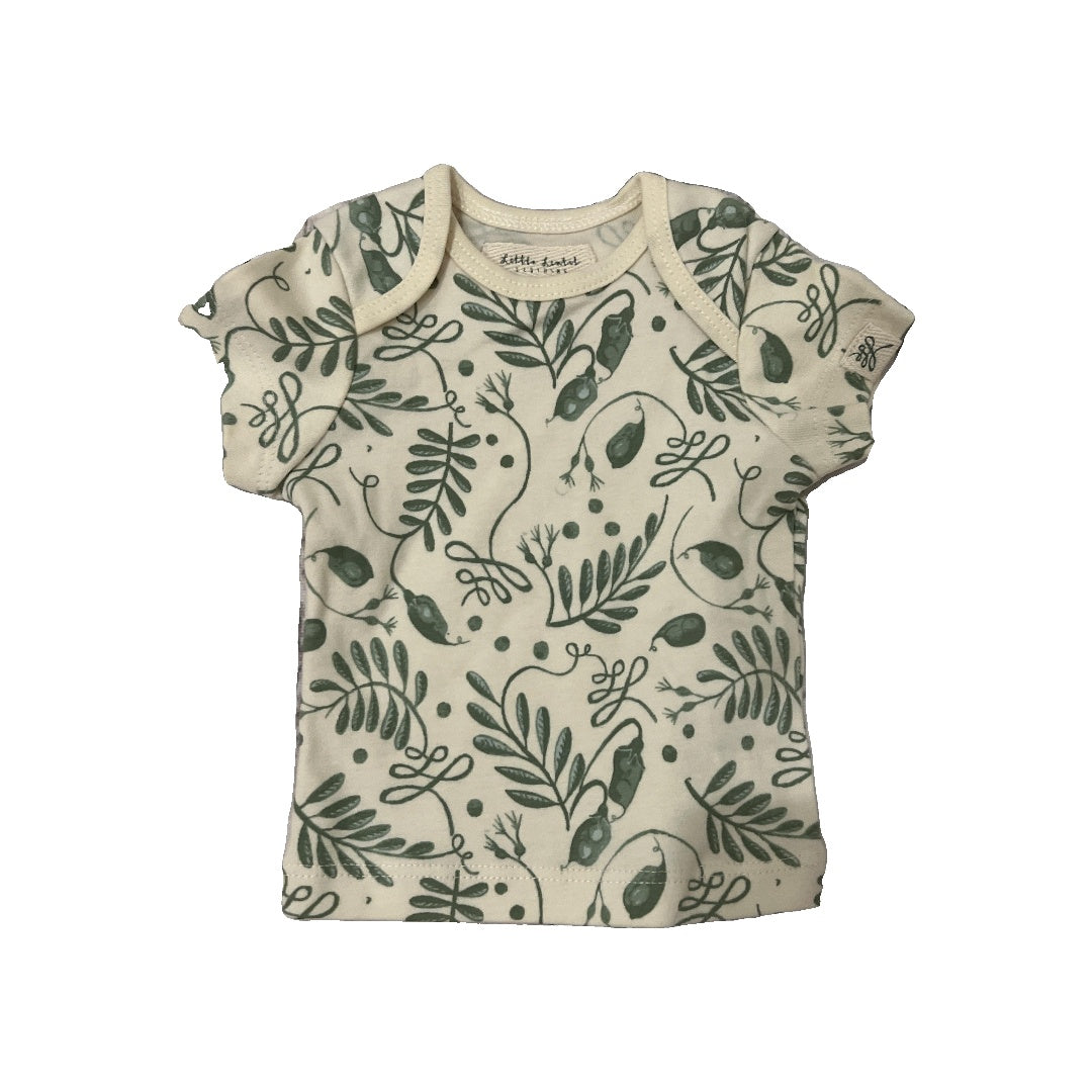 Little Lentil Unisex cream | Sage T-Shirt Size: 9-12 Months cream | Sage