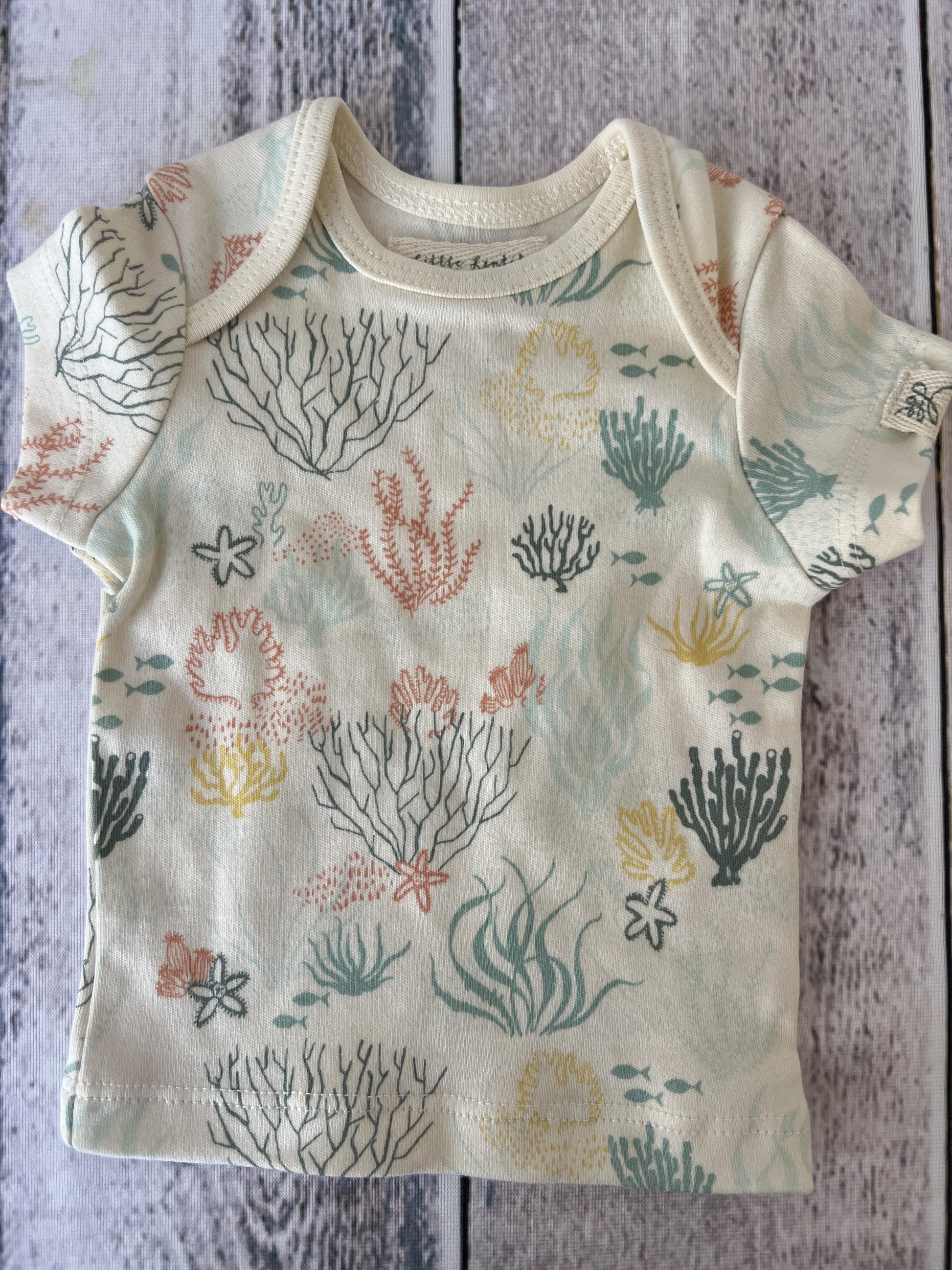 Little Lentil Unisex cream | Sea Animals Shirt Size: 9-12 Months cream | Sea Animals