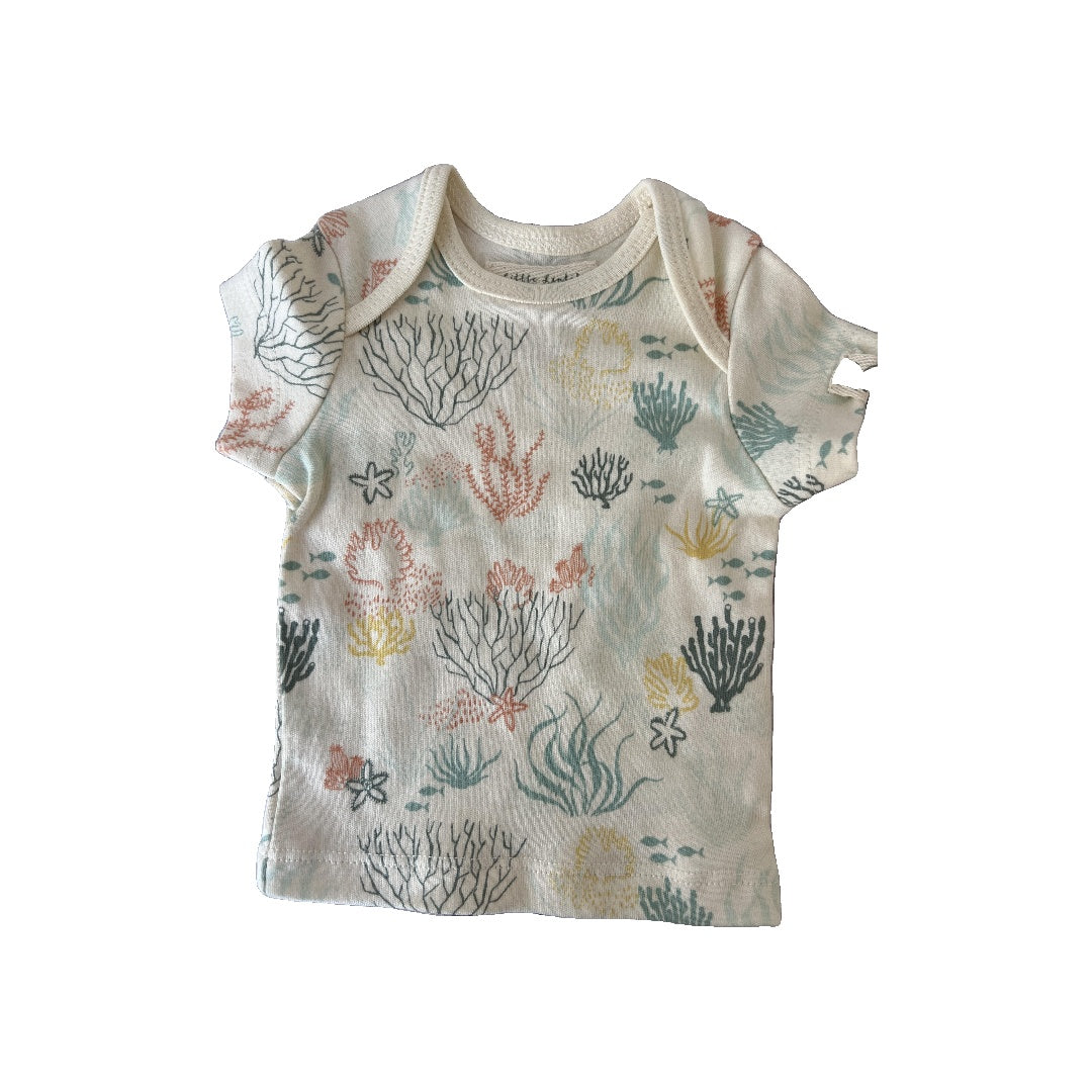 Little Lentil Unisex cream | Sea Animals Shirt Size: 6-9 months cream | Sea Animals