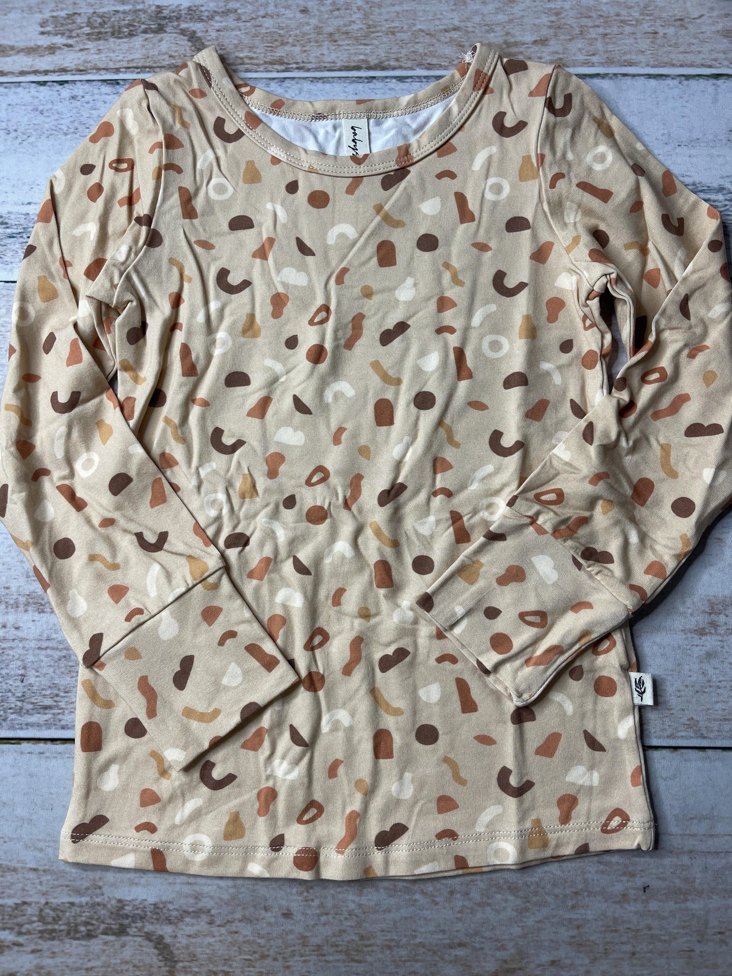 BabySprouts co Unisex cream | Tan | Brown Pajamas Size: 4T cream | Tan | Brown