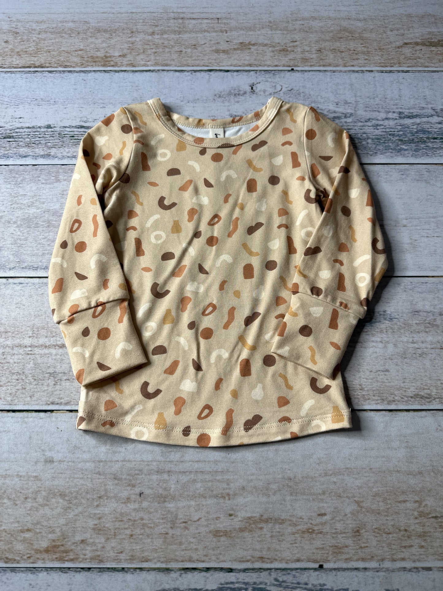 BabySprouts co Unisex cream | Tan | Brown Pajamas Size: 6-12 months cream | Tan | Brown