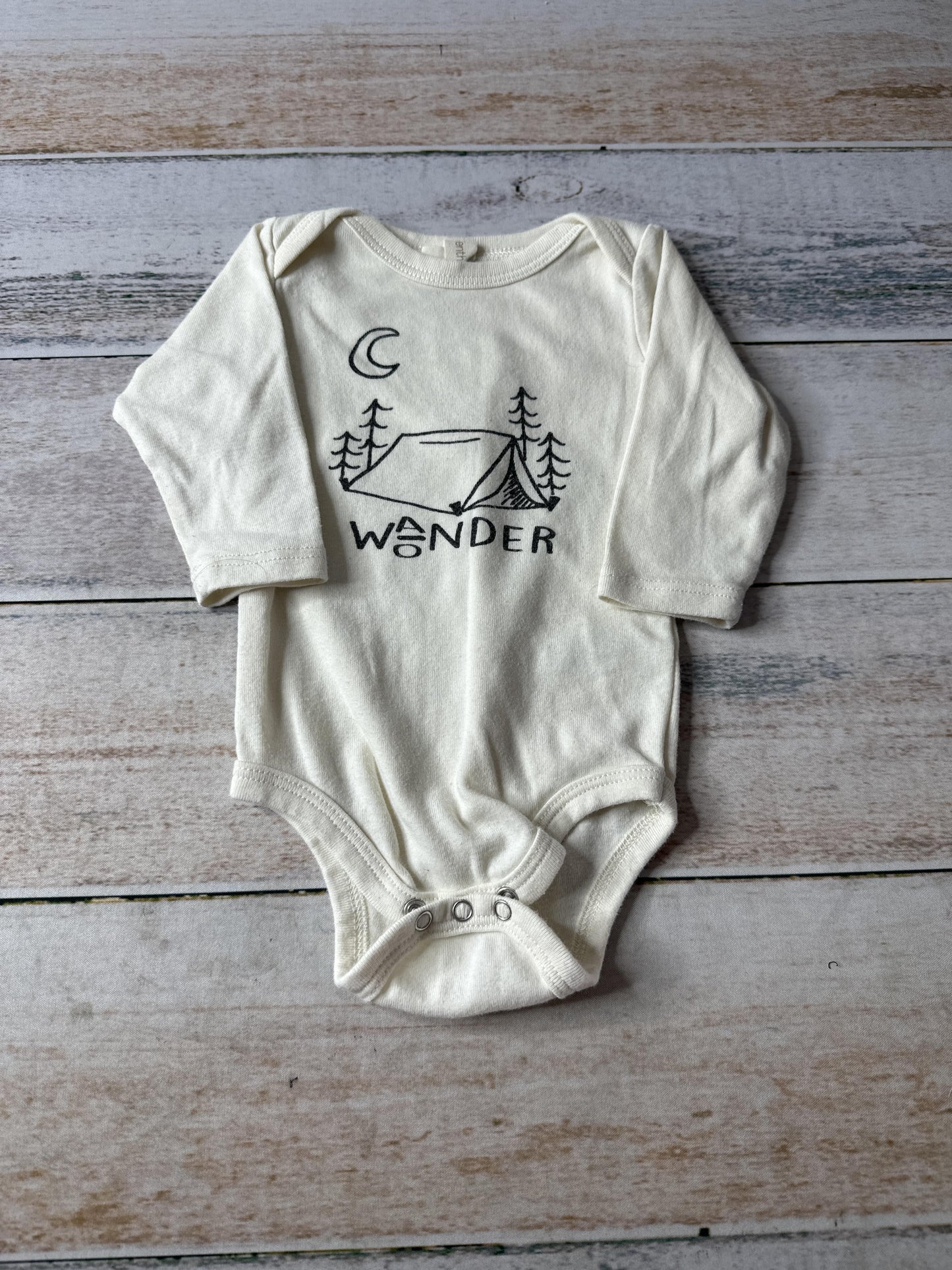 Tenth + Pine Unisex cream | Text Onesie Size: 3-6 months cream | Text
