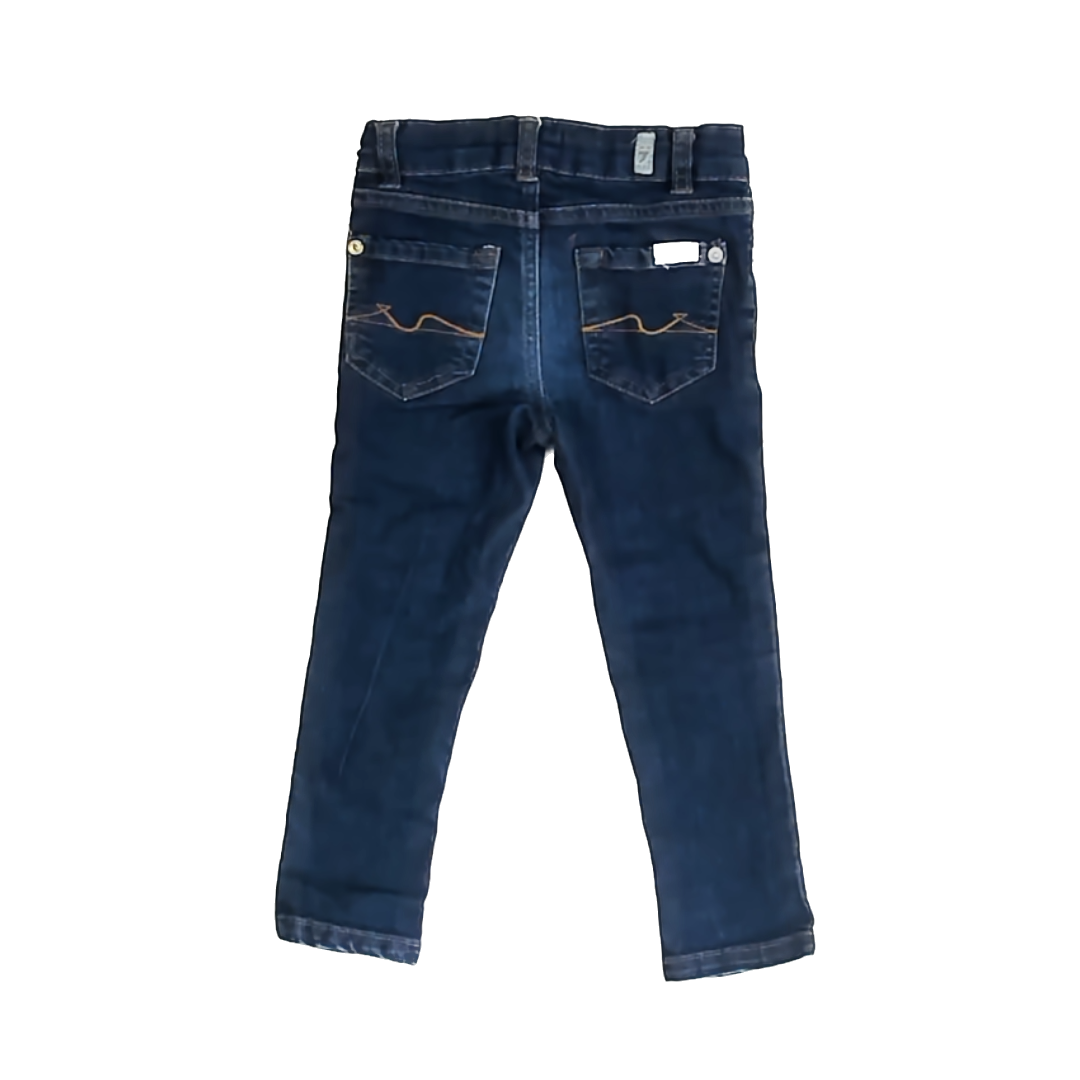 7 for all Mankind Girls Dark Blue Denim Jeans Size: 3T Dark Blue Denim