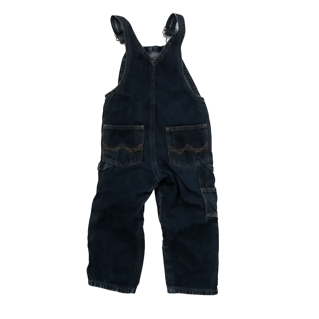 Unknown Unisex Dark Blue Denim Overalls Size: 3T Dark Blue Denim