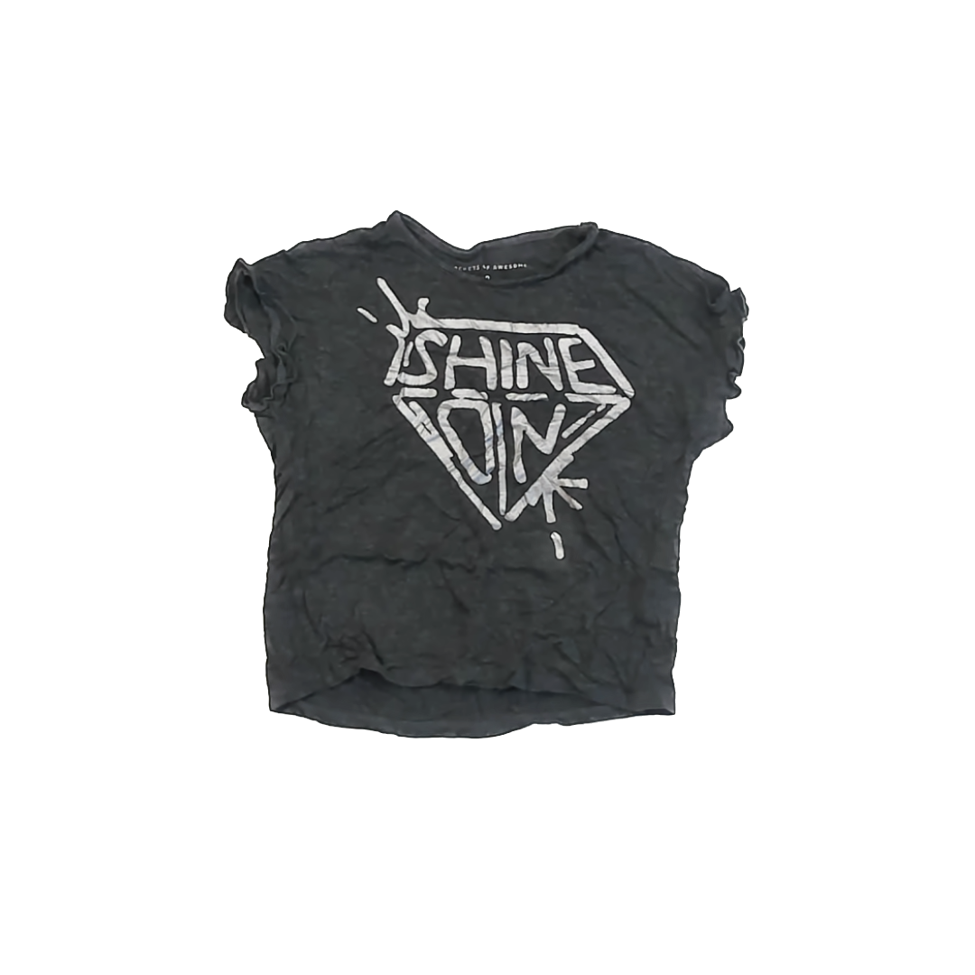 Rockets Of Awesome Girls Dark Grey T-Shirt Size: 8 Years Dark Grey