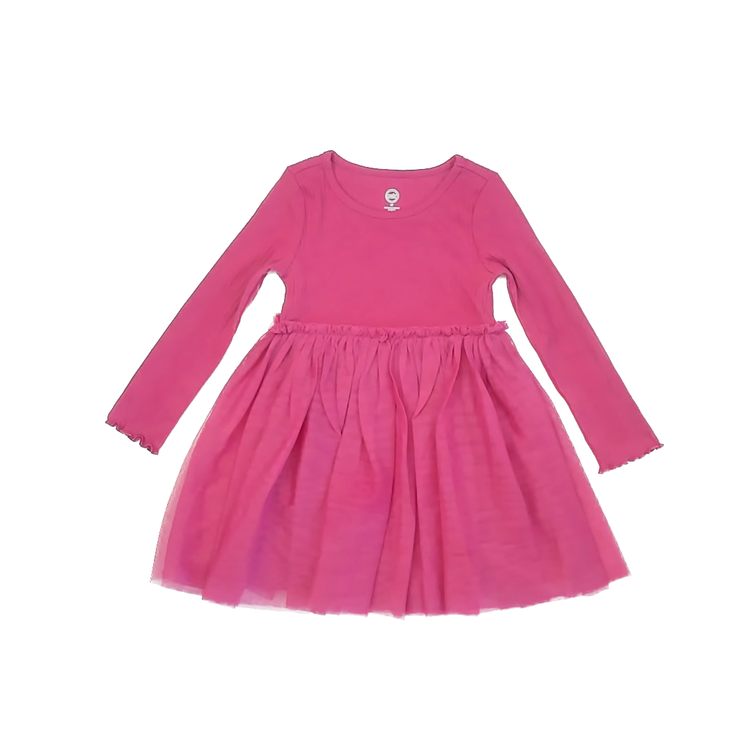 Wonder Nation Girls Dark Pink Dress Size: 3T Dark Pink