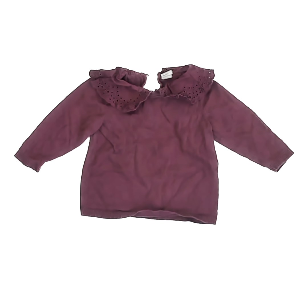 H&M Girls Dark Purple Sweater Size: 9 Months Dark Purple