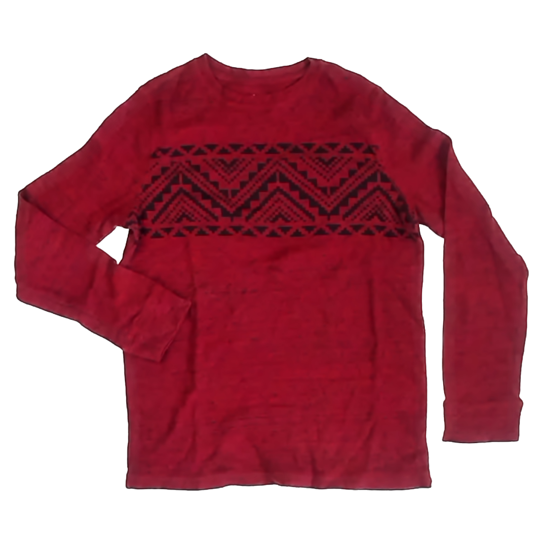 Urban Pipeline Boys Dark Red Long Sleeve Shirt Size: L Dark Red