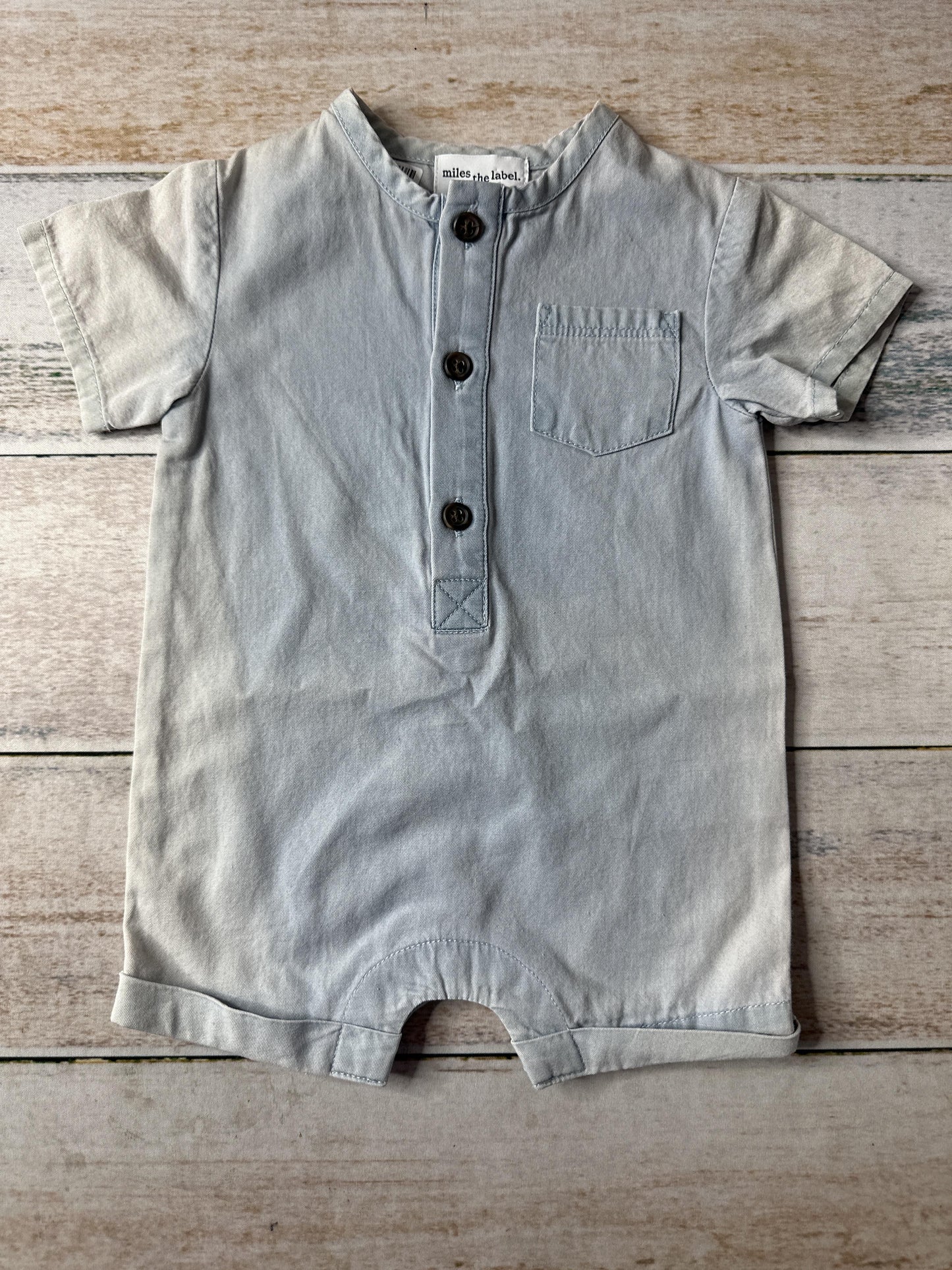 Miles the Label Unisex Denim | Light Blue Romper Size: 0-3 months Denim | Light Blue