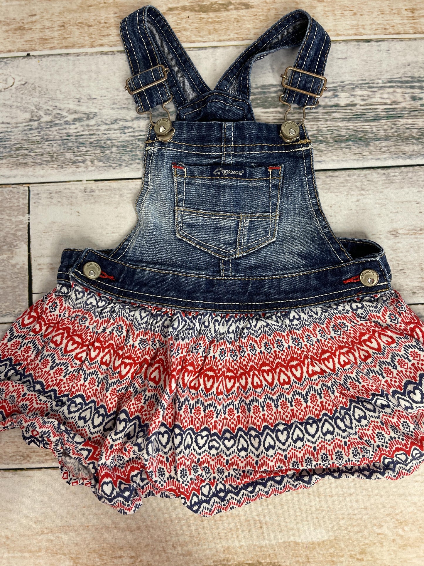 Jordache Girls Denim | Red | Hearts Dress Size: 2T Denim | Red | Hearts