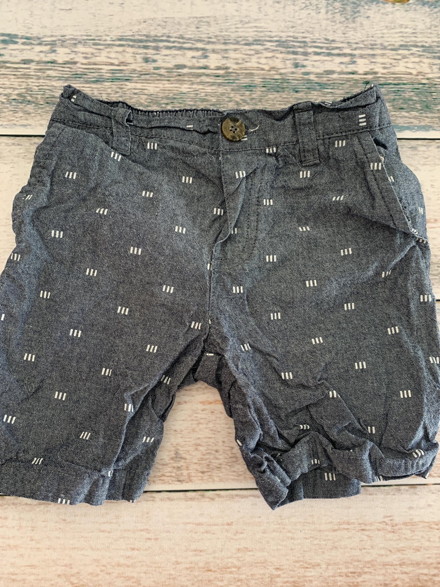 Boys Denim | White | Pattern Shorts Size: 4T Denim | White | Pattern