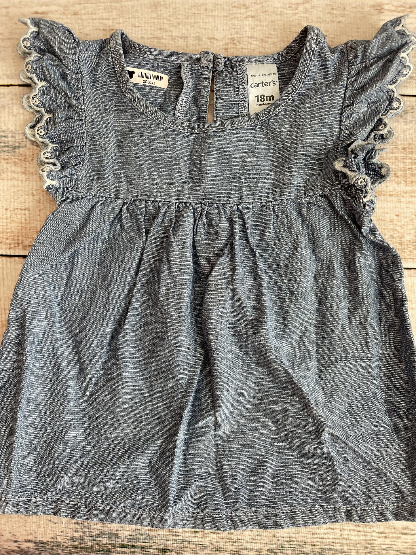 Carters Girls Denim Dress Size: 12-18 months Denim