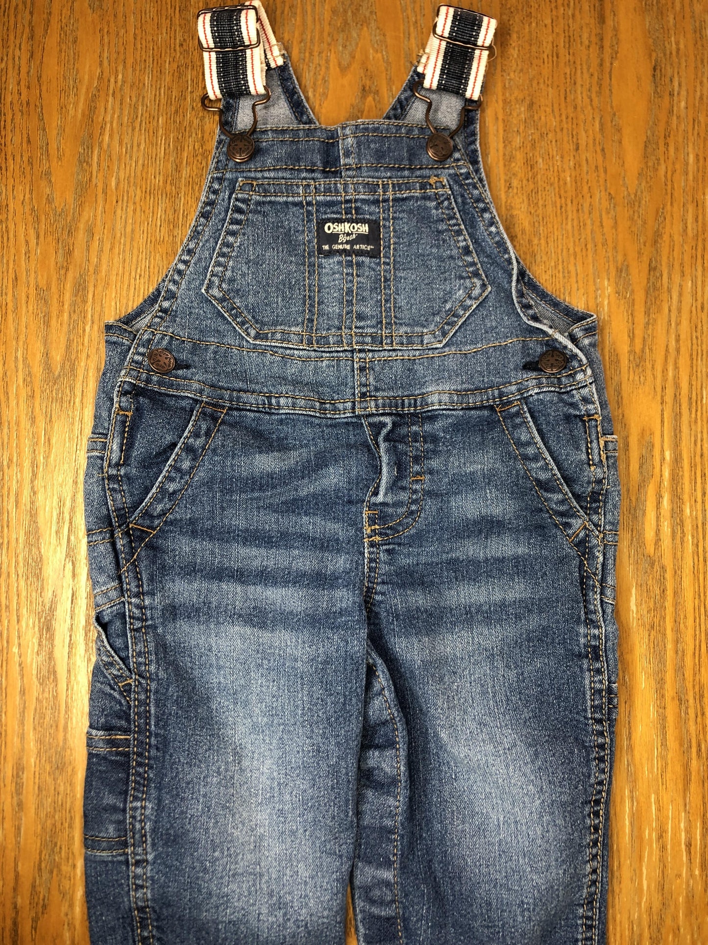 OshKosh Unisex Denim Overalls Size: 6-9 months Denim