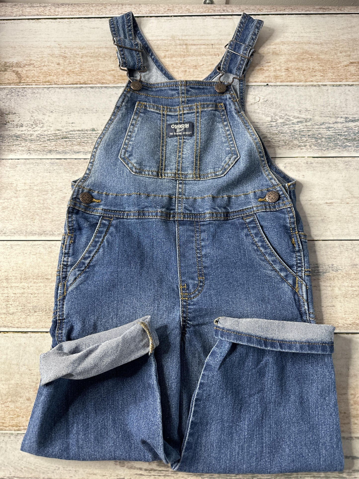 OshKosh Unisex Denim Overalls Size: 4T Denim