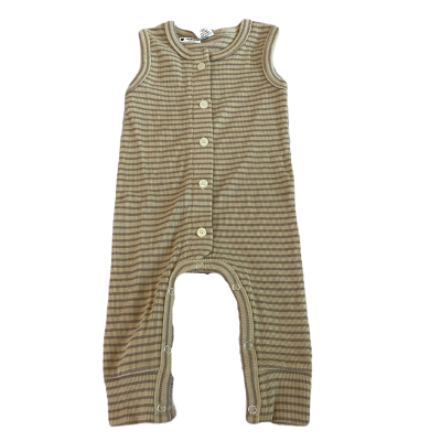 Kate Quinn Girls Dessert Brown | Stripe Romper Size: 3-6 months Dessert Brown | Stripe