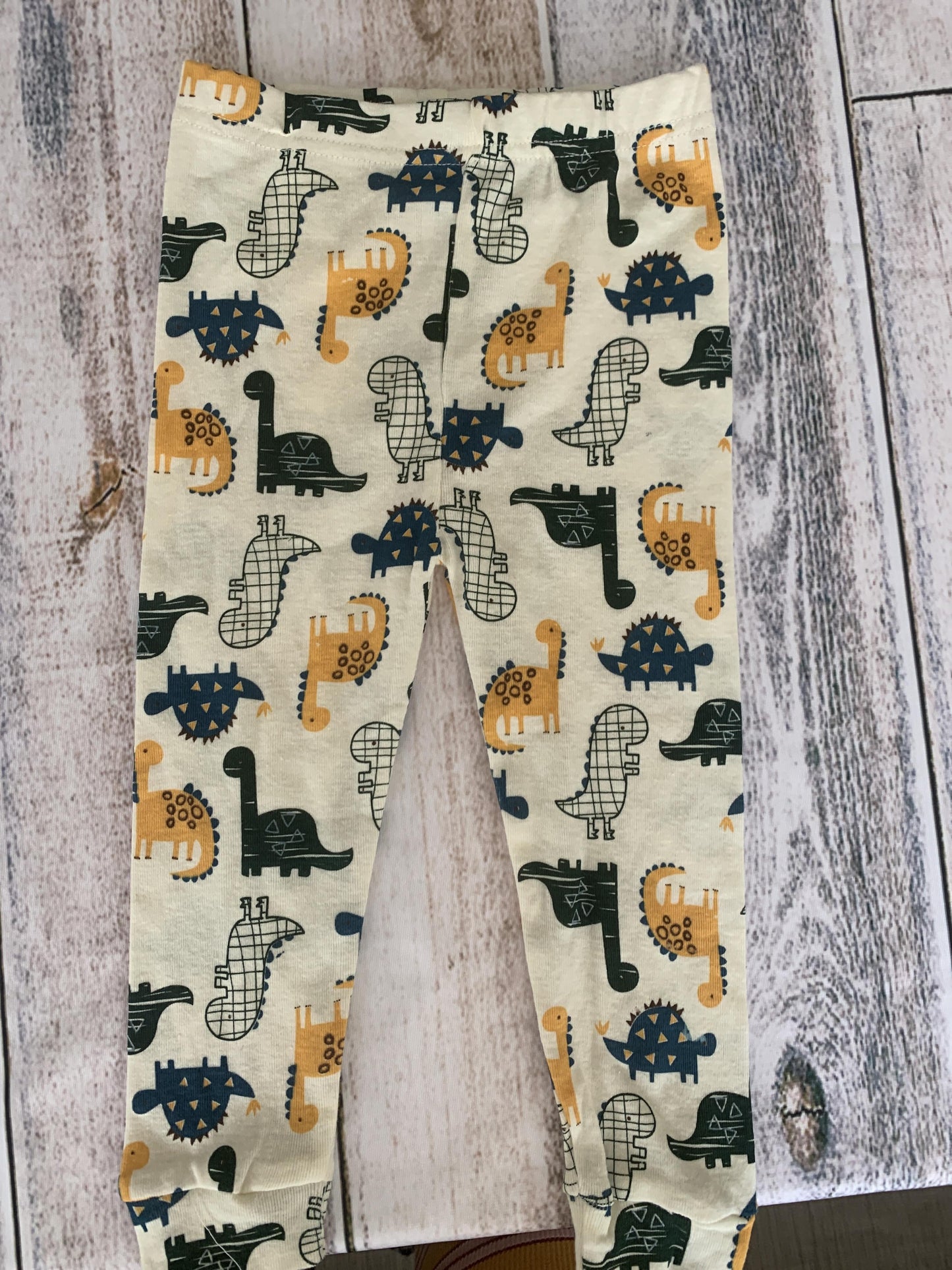 Chick Pea Boys Dinosaur | cream | Navy Blue | Forest Green Pajamas Size: 18 months Dinosaur | cream | Navy Blue | Forest Green
