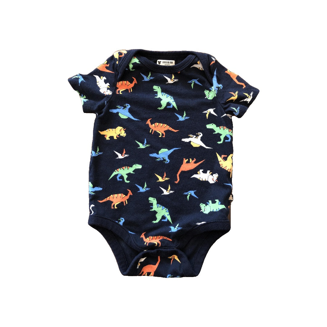 Gap Boys Dinosaur | Navy Blue Onesie Size: 6-12 months Dinosaur | Navy Blue