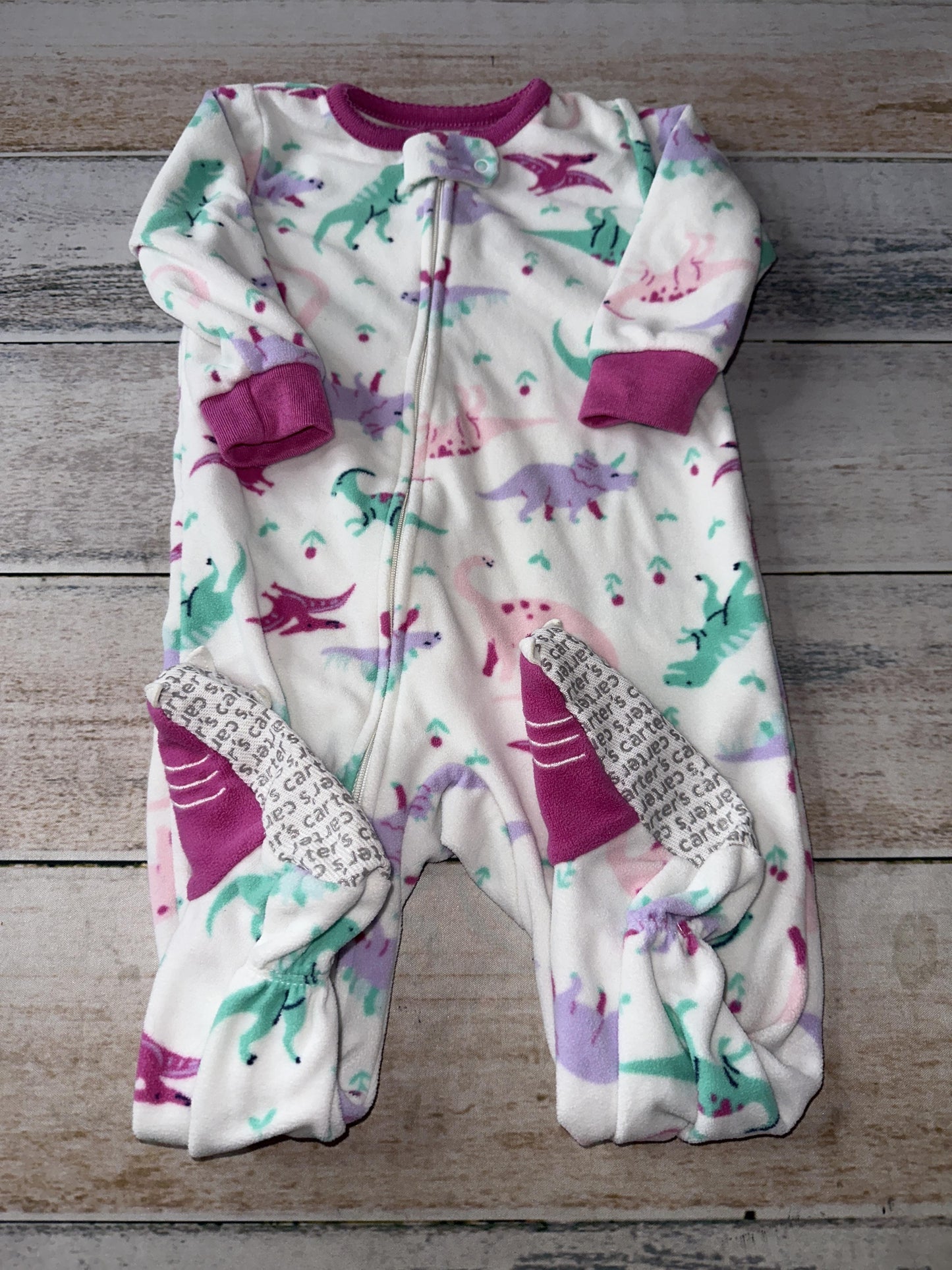 Carters Girls Dinosaur Pajamas Size: 12M Dinosaur