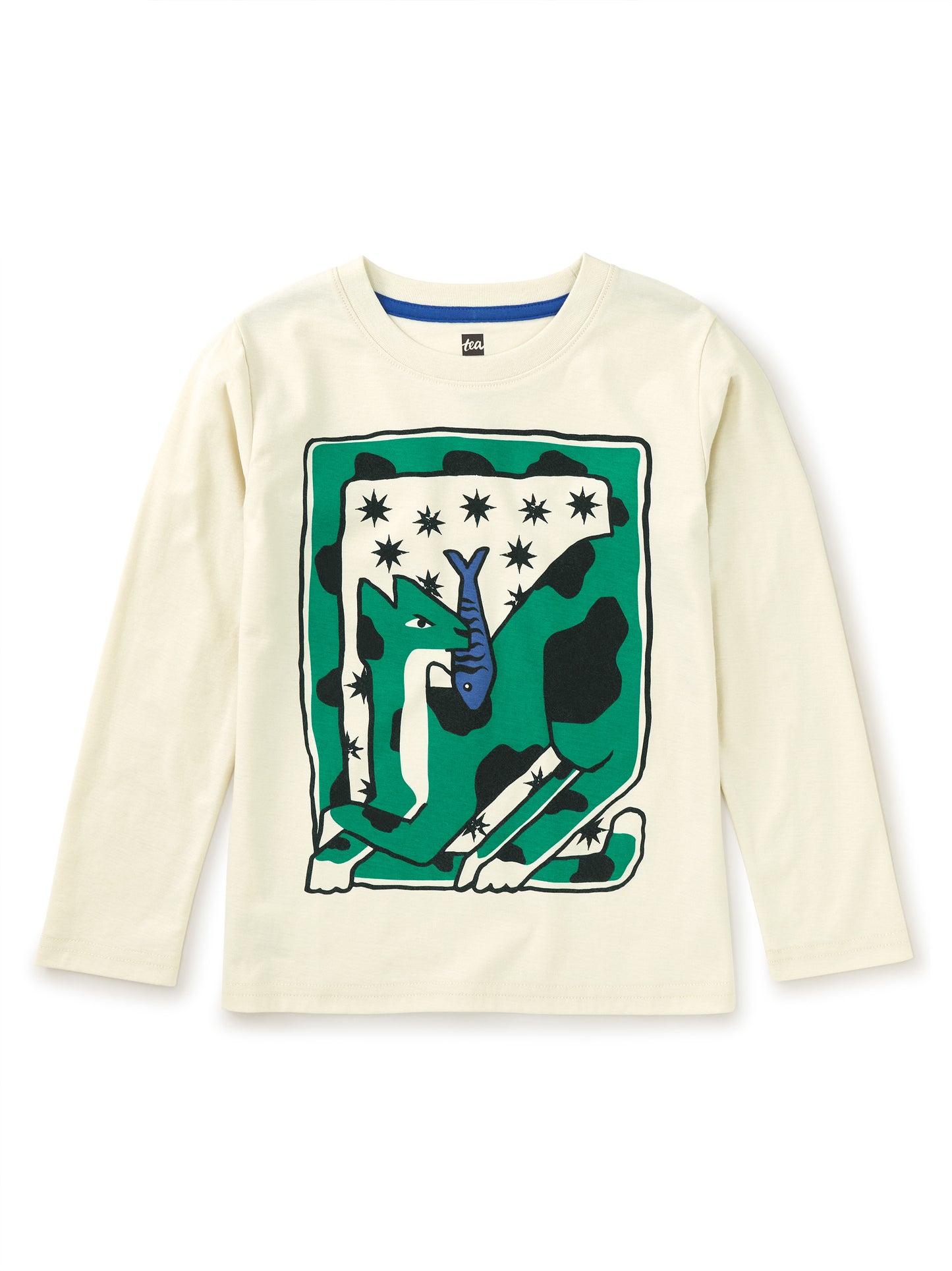 Tea Collection Boys Ecru Fish Market T-Shirt Size: 6 Years Ecru Fish Market
