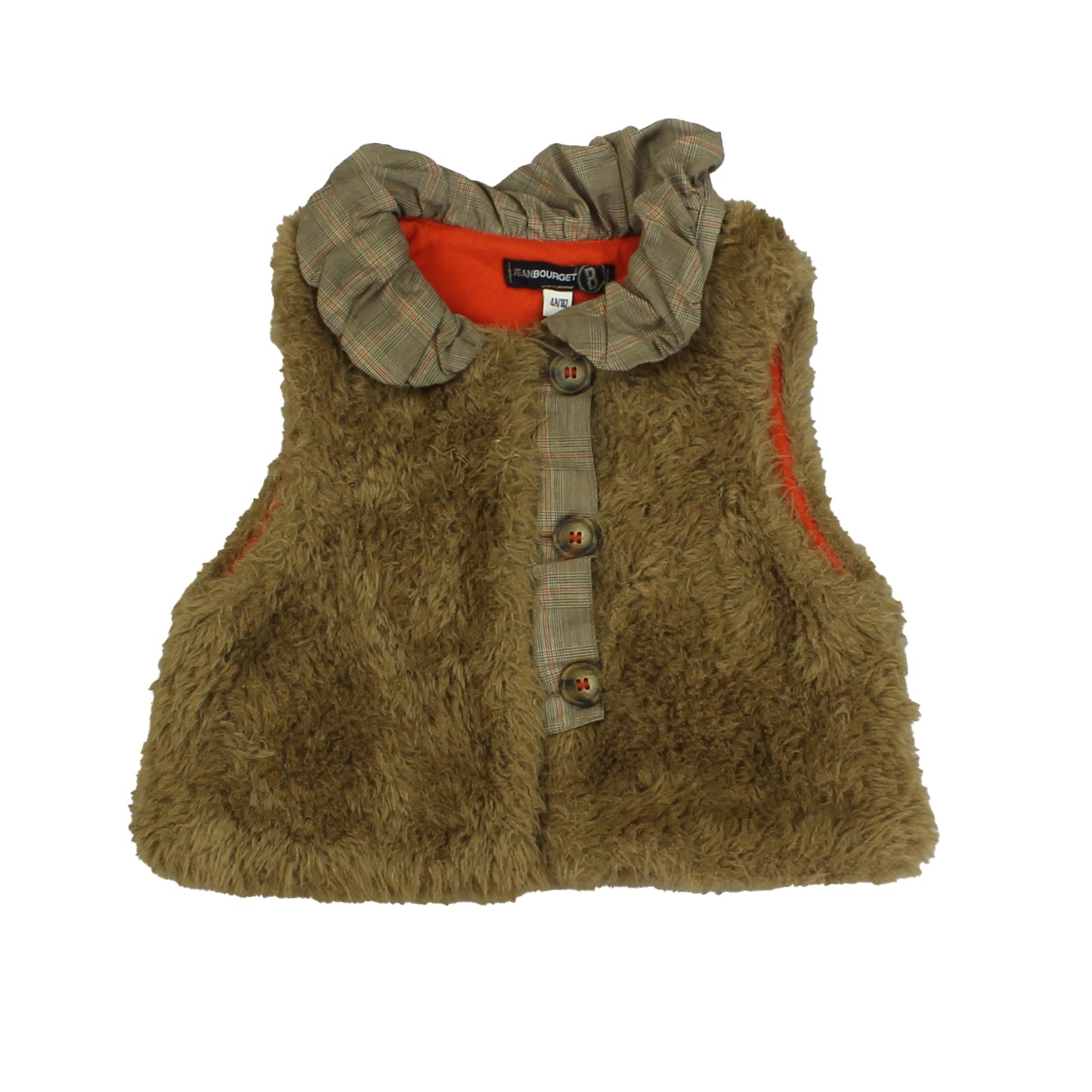 Jean Bourget Boys Faux Fur | Brown Vest Size: 4T Faux Fur | Brown