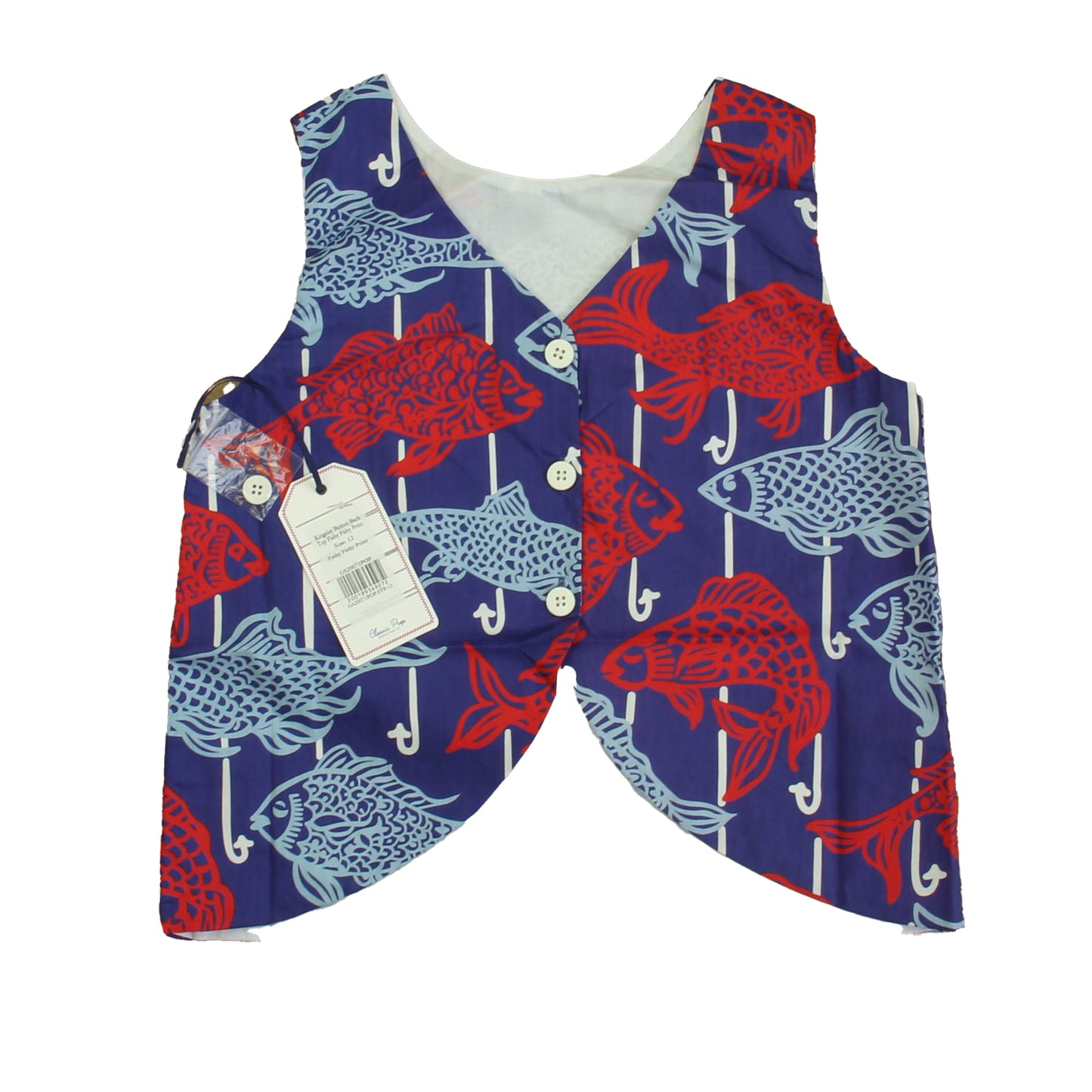 Classic Prep Girls Fishy Fishy Blouse Size: 6-14 Years Fishy Fishy