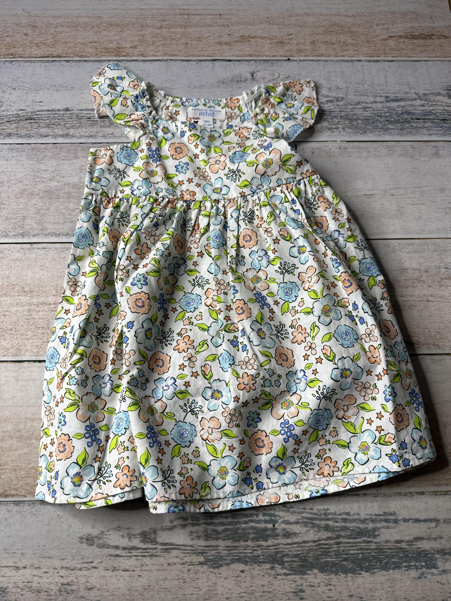 Rockets of Awesome Girls Floral Dress Size: 12-18 months Floral