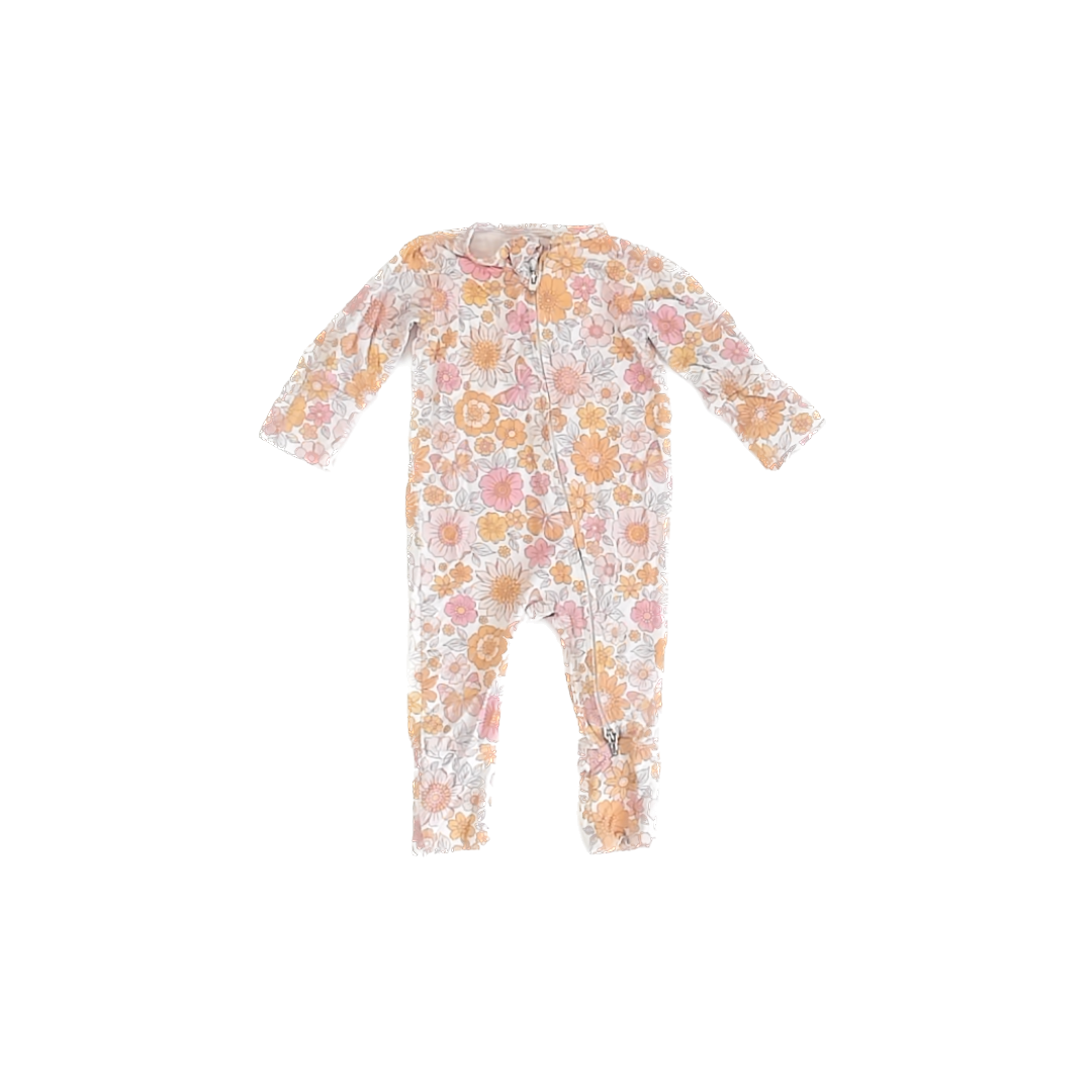 Sweet Bamboo Girls Floral 1-piece Non-footed Pajamas Size: 0-3 Months Floral