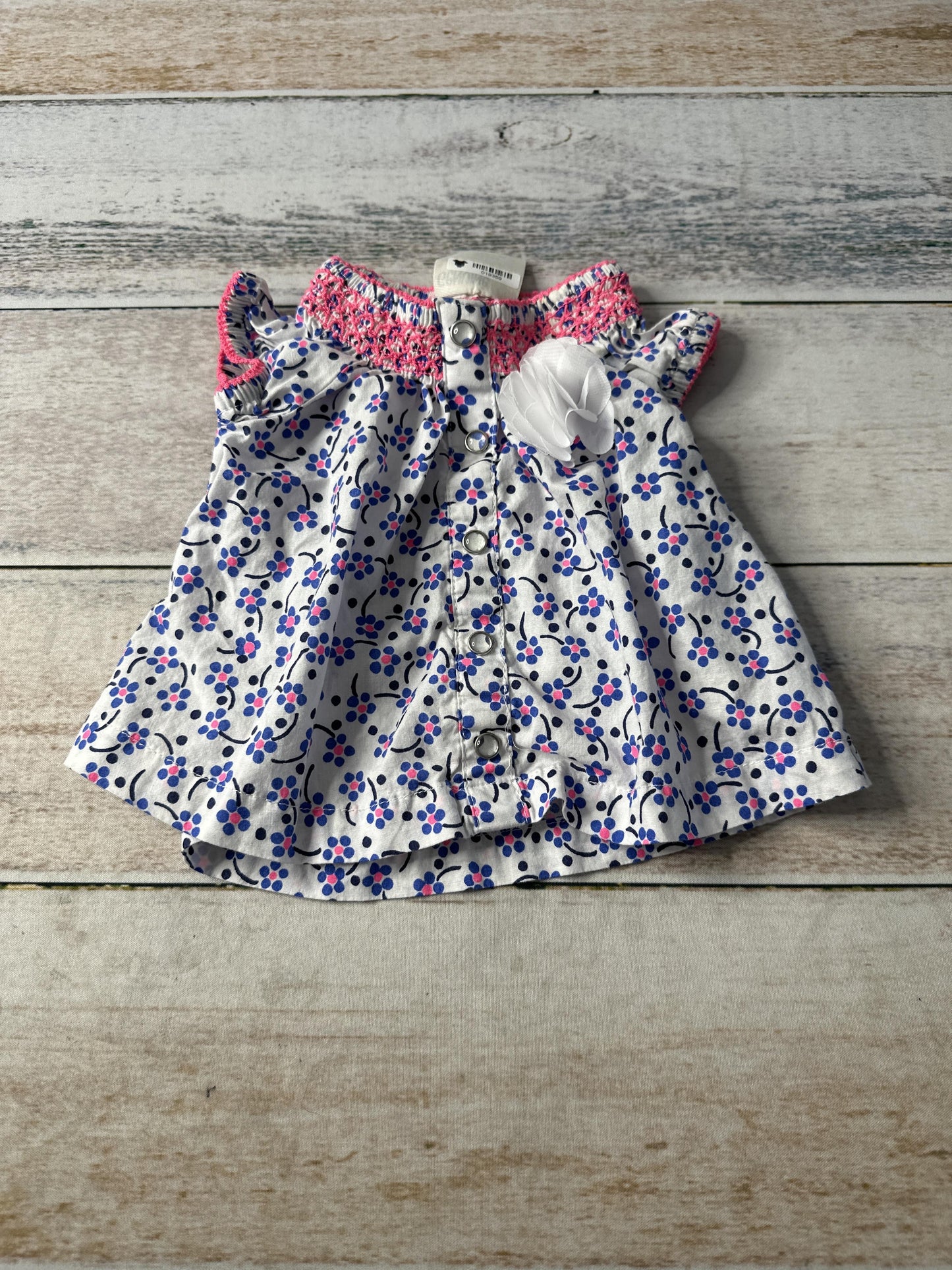 Genuine Girls Flowers | pink | Blue Dress Size: 0-3 months Flowers | pink | Blue