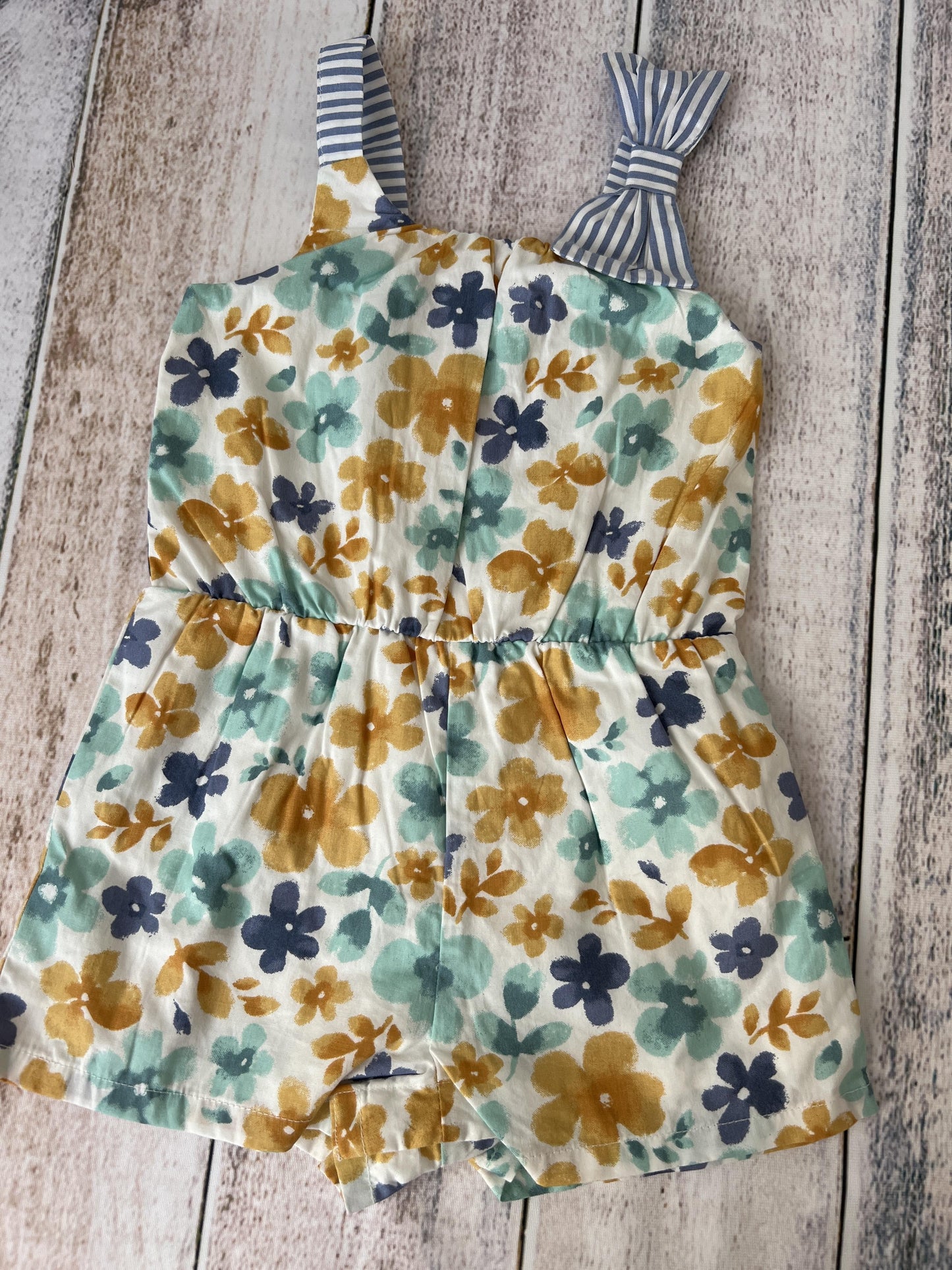 Emmas Garden Girls Flowers | Stripe Romper Size: 24 months Flowers | Stripe
