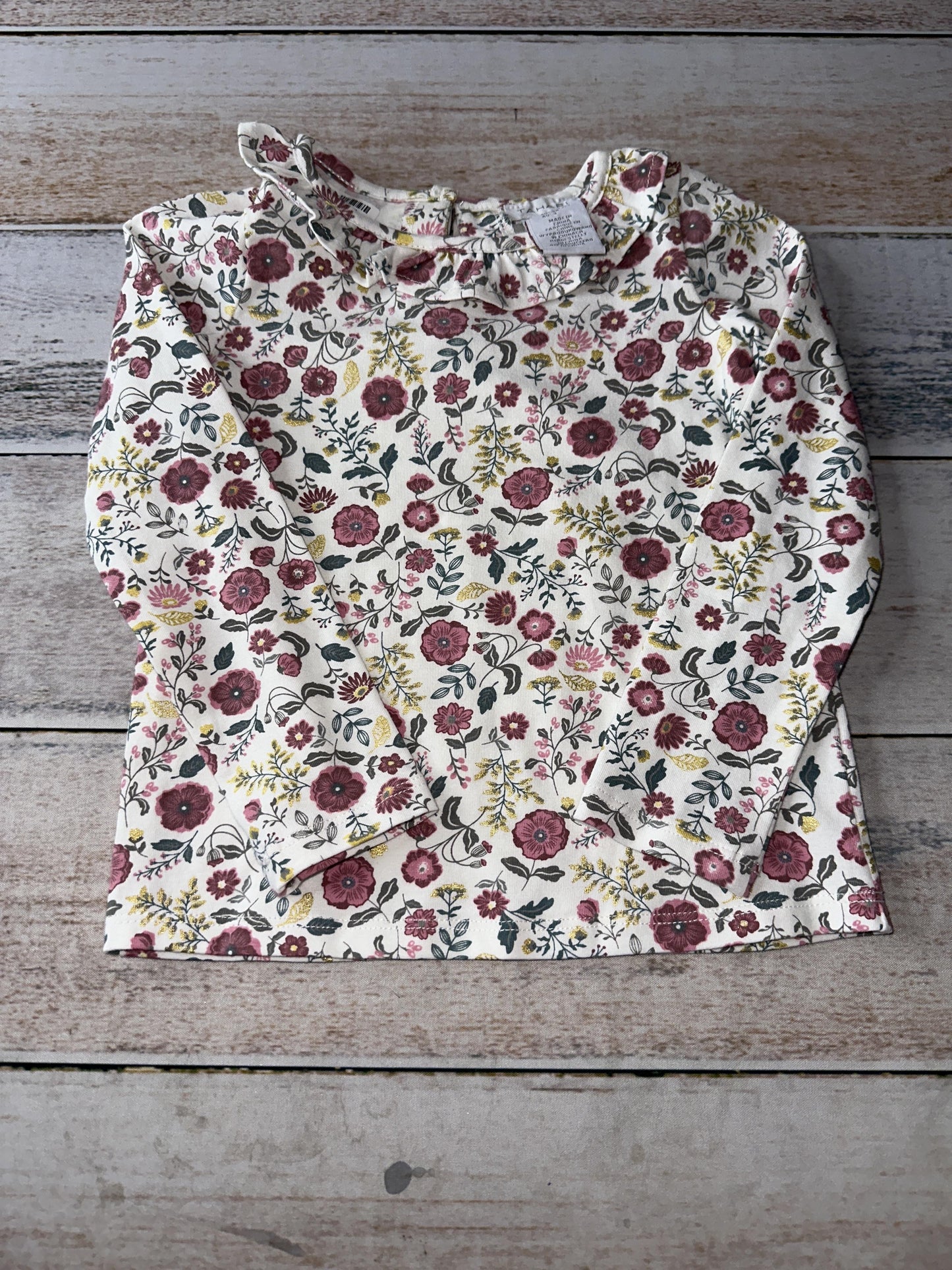 Tahari Girls Flowers Long Sleeve Shirt Size: 3T Flowers