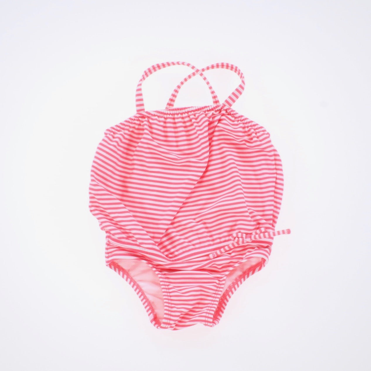 Gap Girls Fluorescent Pink/White Stripes 1-piece Swimsuit Size: 0-6 Months Fluorescent Pink/White Stripes