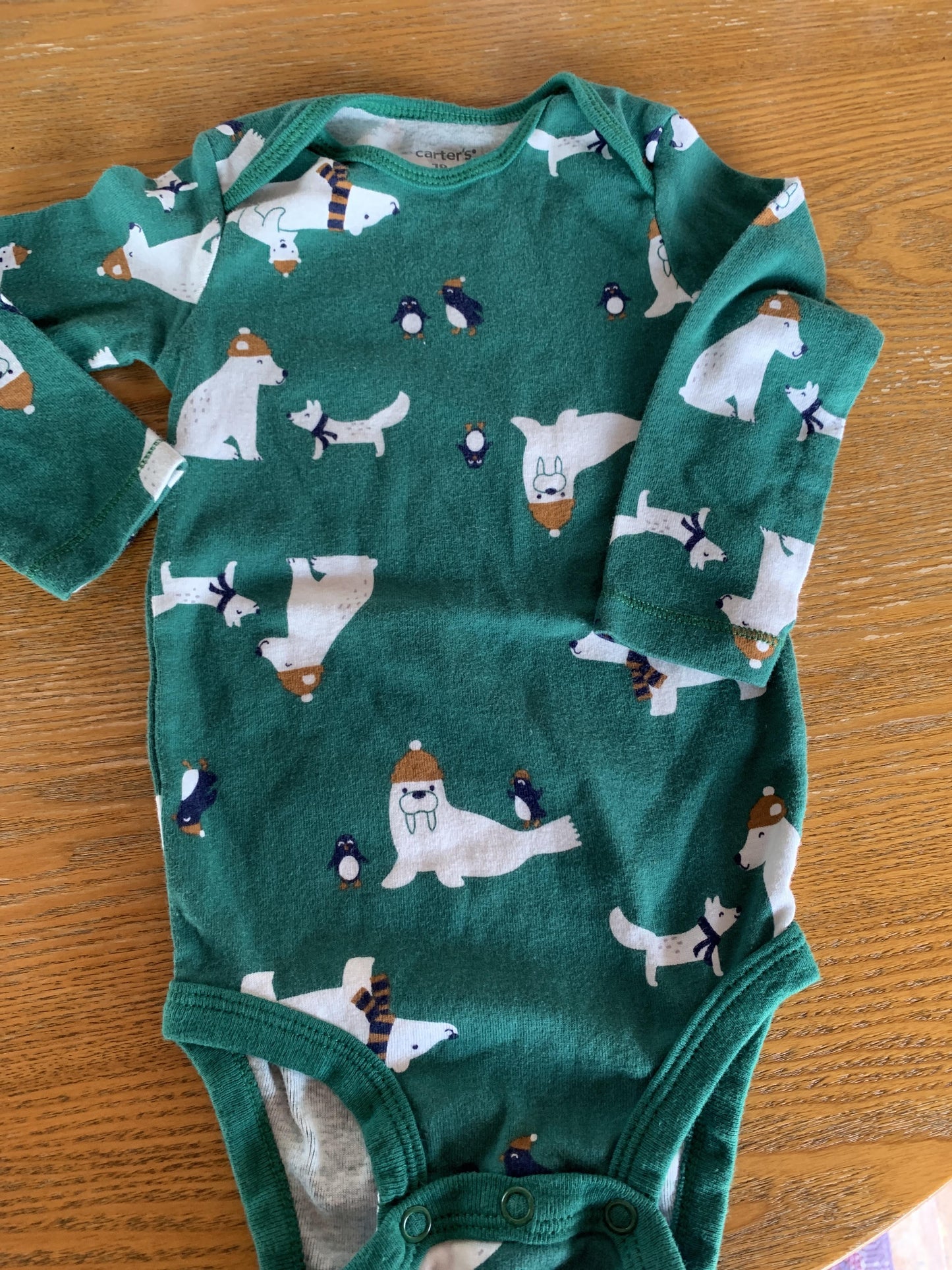 Cat & Jack Boys Forest Green | animals Onesie Size: 18 months Forest Green | animals