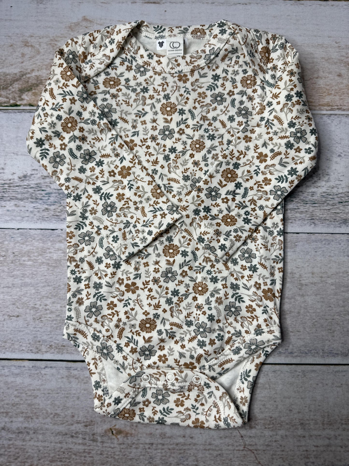 Colored Organics Girls Forest Green | orange | Brown Onesie Size: 3-6 months Forest Green | orange | Brown
