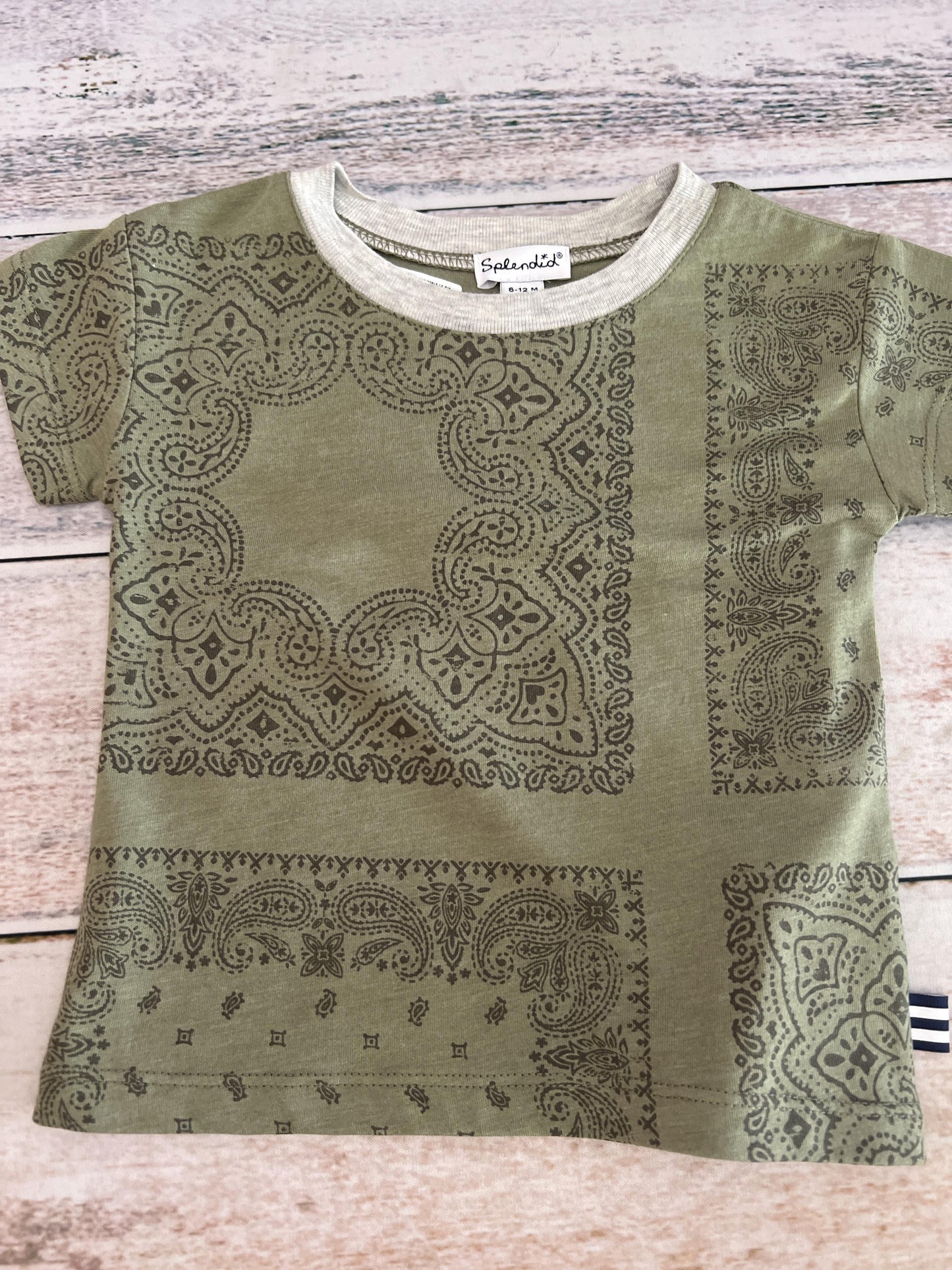 Splendid Boys Forest Green | Paisley T-Shirt Size: 6-12 months Forest Green | Paisley